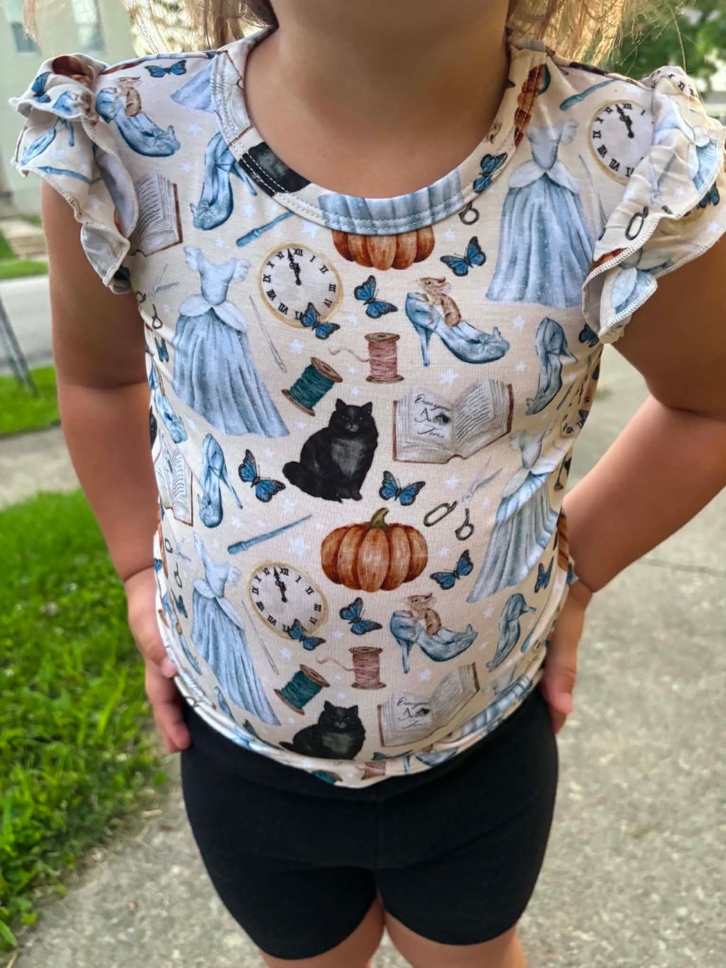 “Midnight Fairytale” Flutter Sleeve Tee