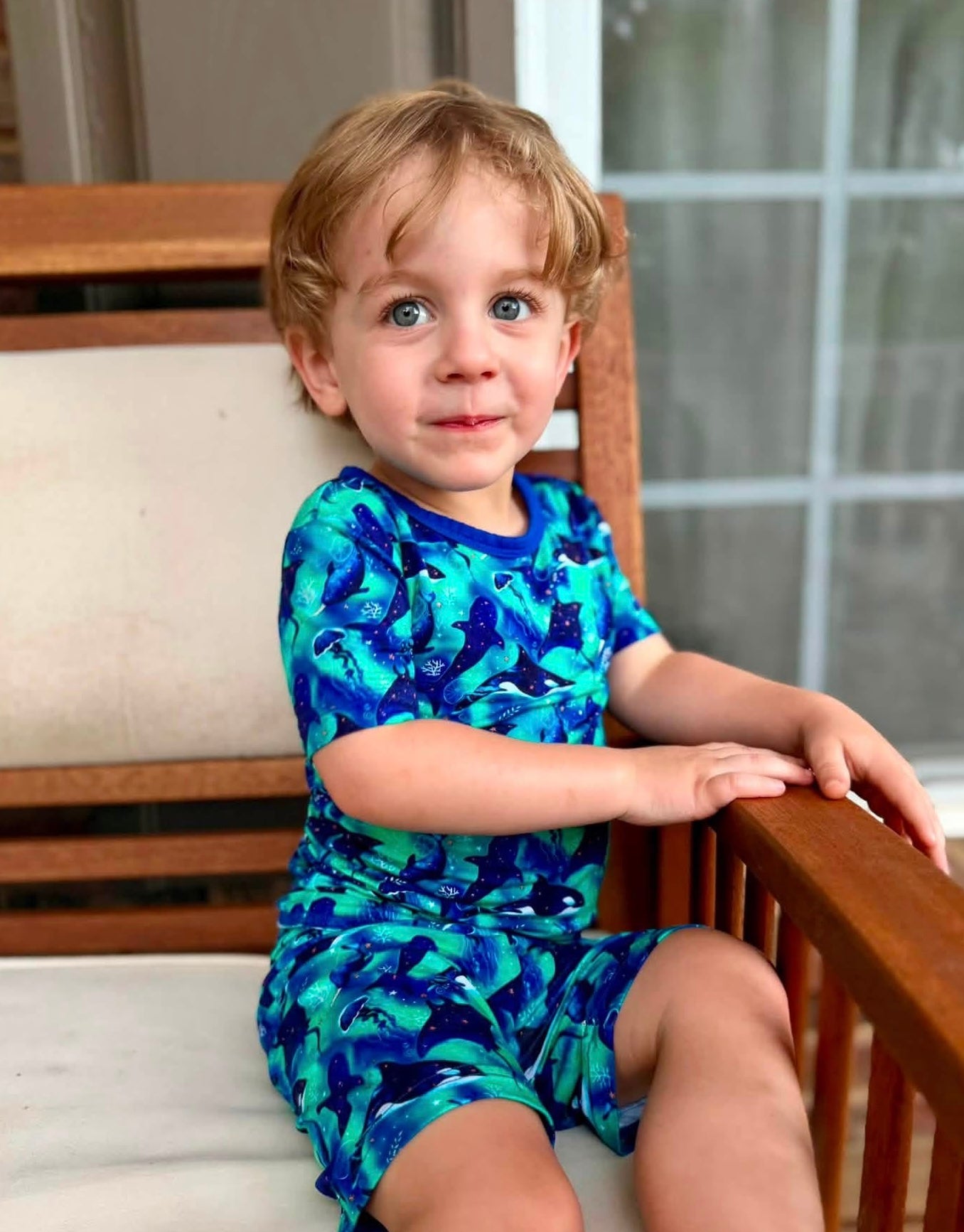 Starlit Seas Two-Piece Pajamas Short Sleeved and Shorts