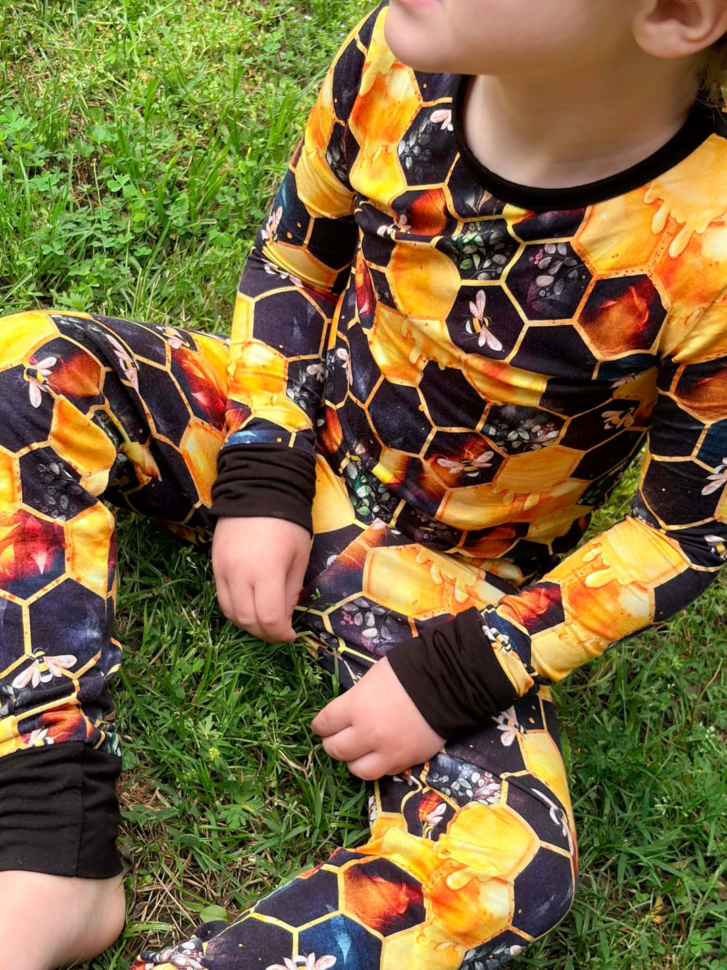 "Bee Happy" Two-Piece Pajamas Long Sleeved and Pants