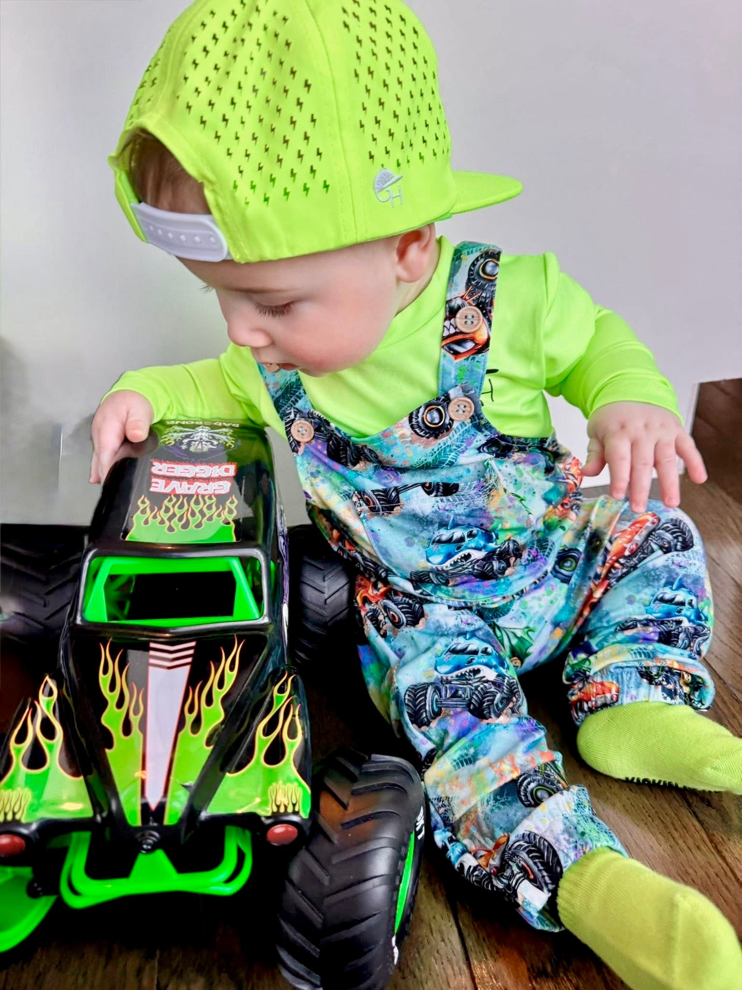 “Monster Truck Mayhem” Overalls (overalls only)