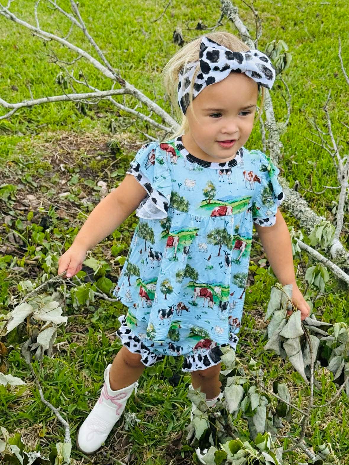 “Cows” Bow Headband