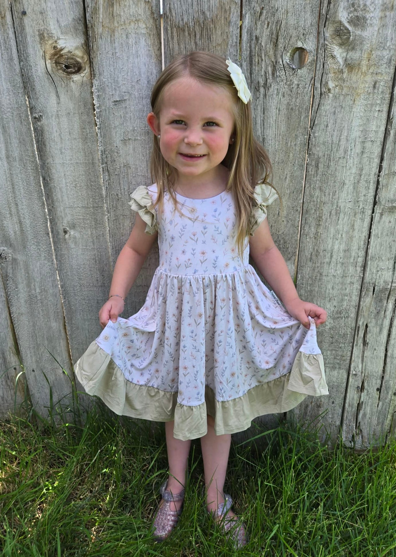 Wildflower Wishes Twirl with Bow Back and Biker Shorts Set