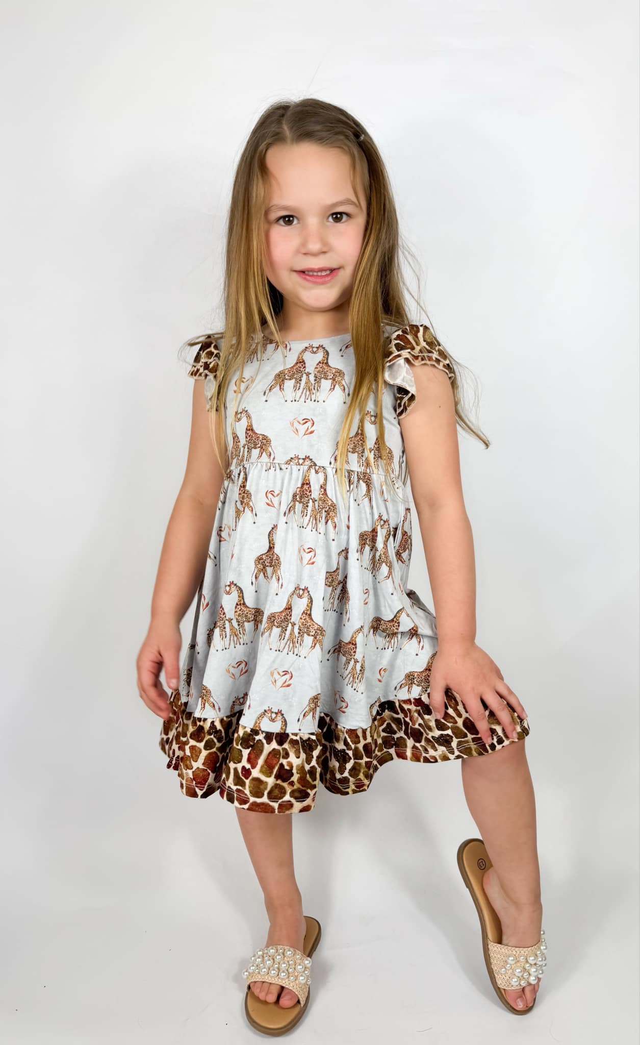 “You Bet Giraffe I’m Cute” Twirl with Biker Shorts Set