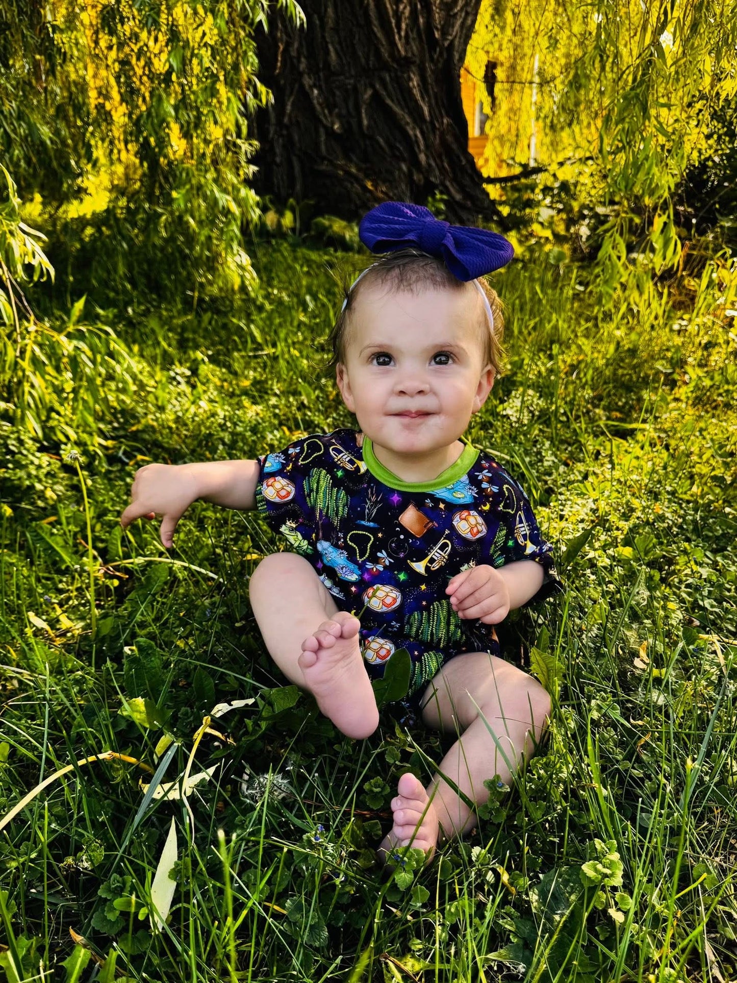 “Fireflies & Frog Kisses” Bubble Romper