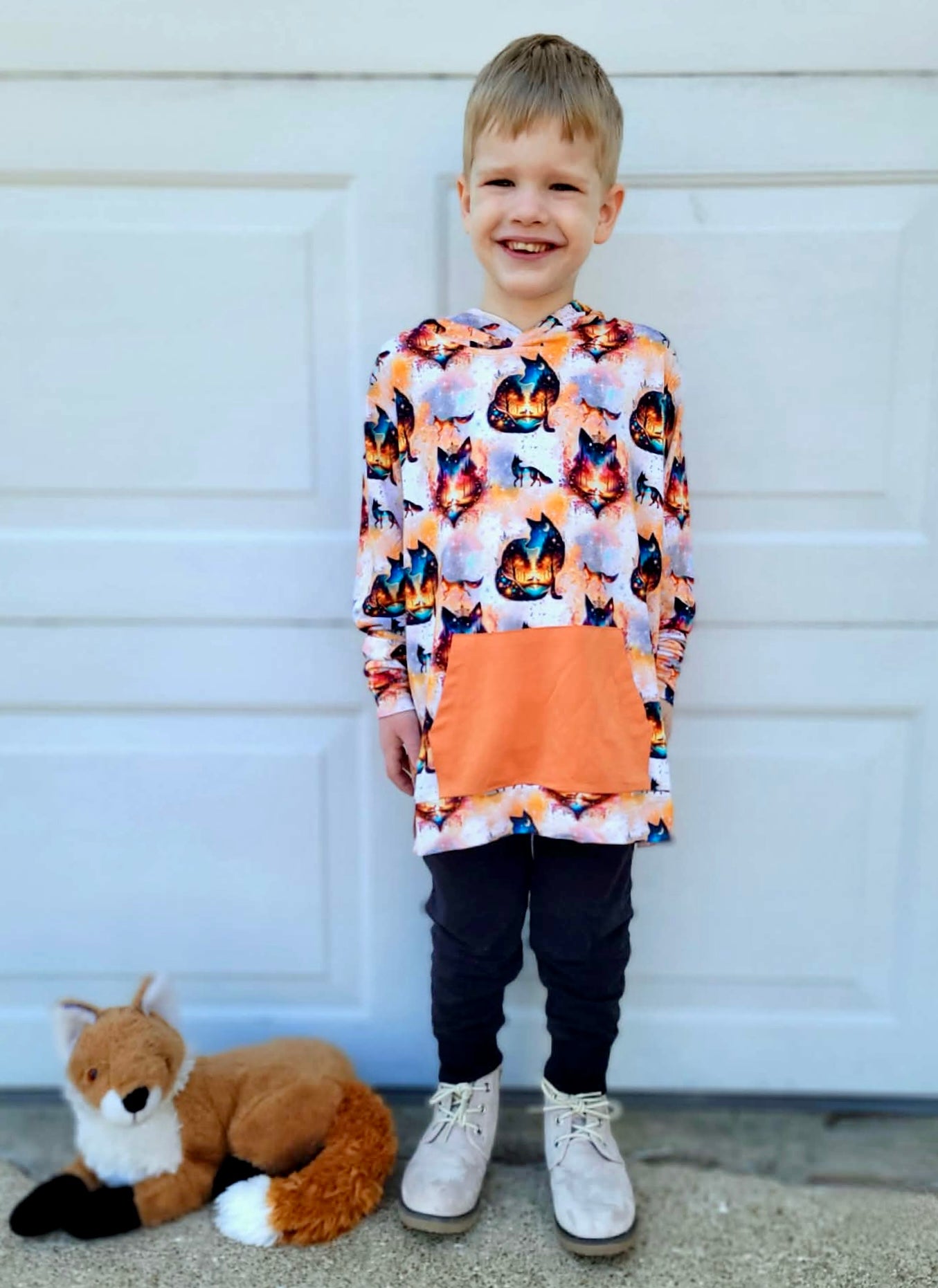 “Whimsical Foxes” Pull Over Hoodie
