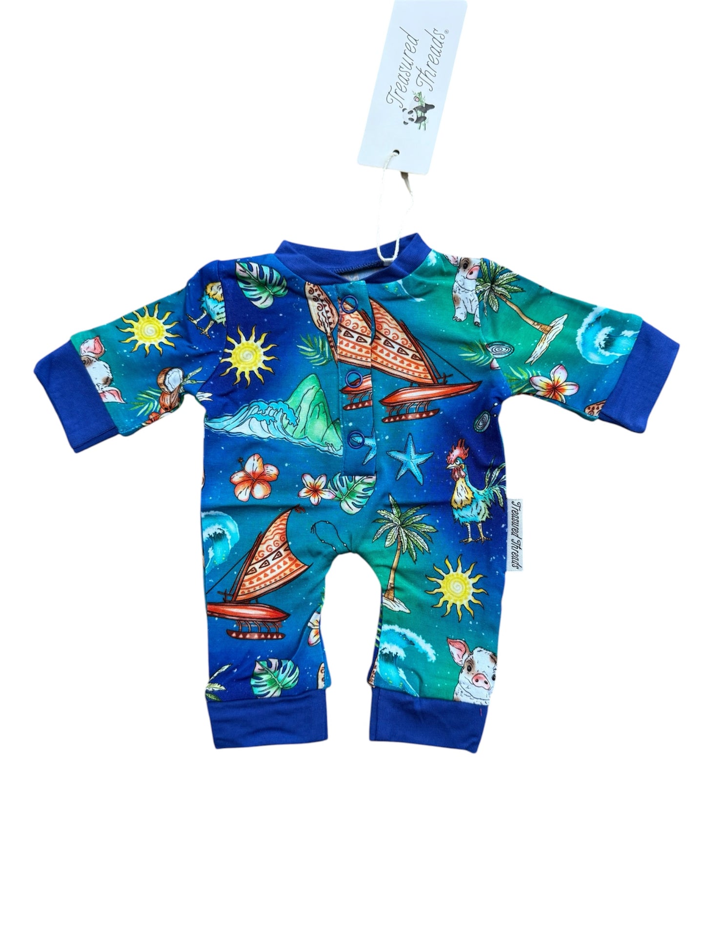 “Oceans Calling” Doll Romper