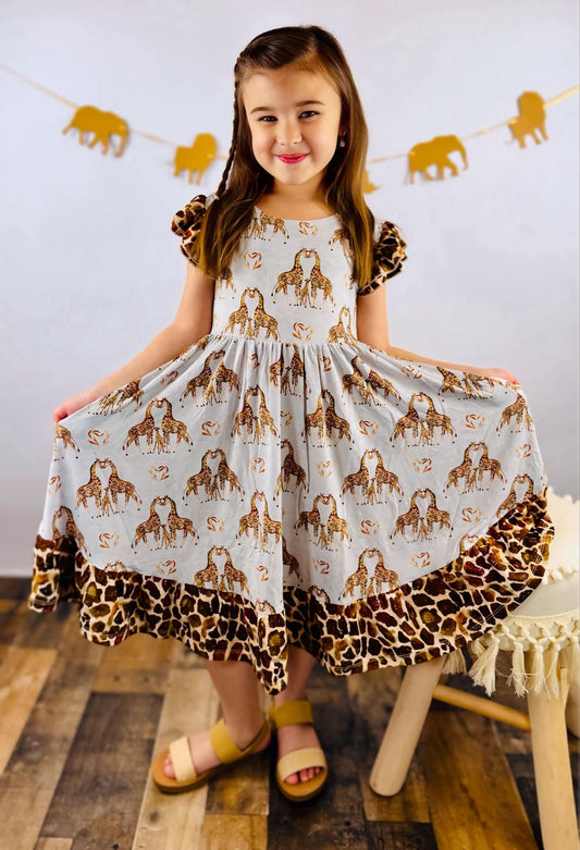 “You Bet Giraffe I’m Cute” Twirl with Biker Shorts Set