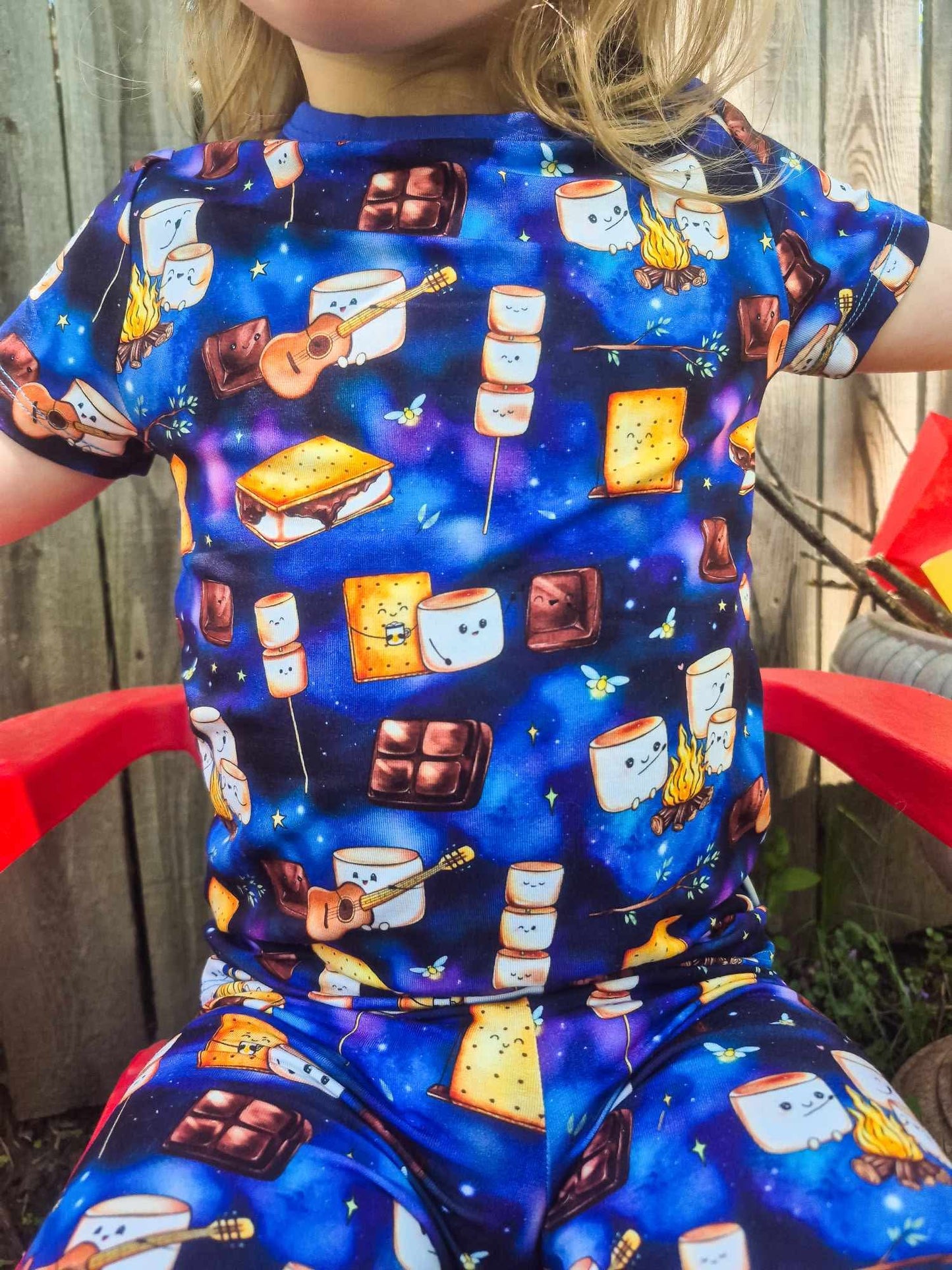 “S’more Summer Nights” Two-Piece Pajamas Short Sleeved/Pants