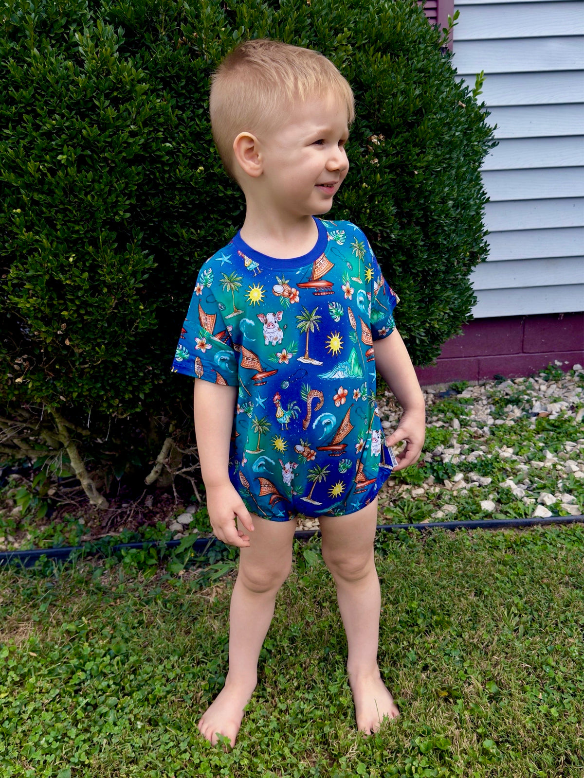 Oceans Calling Short Sleeved Bubble Romper