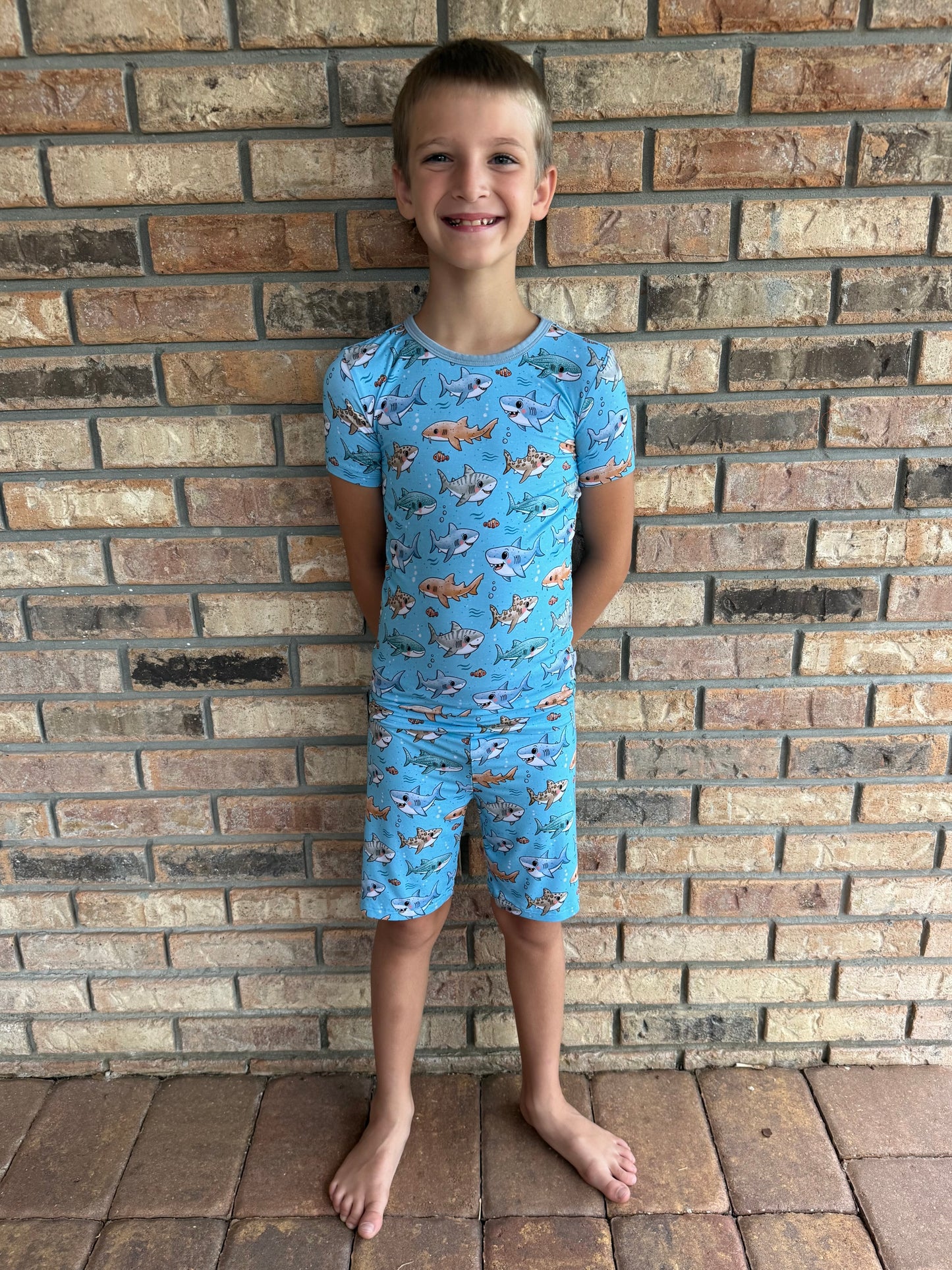 Chomp Crew Two-Piece Pajamas Short Sleeved and Shorts