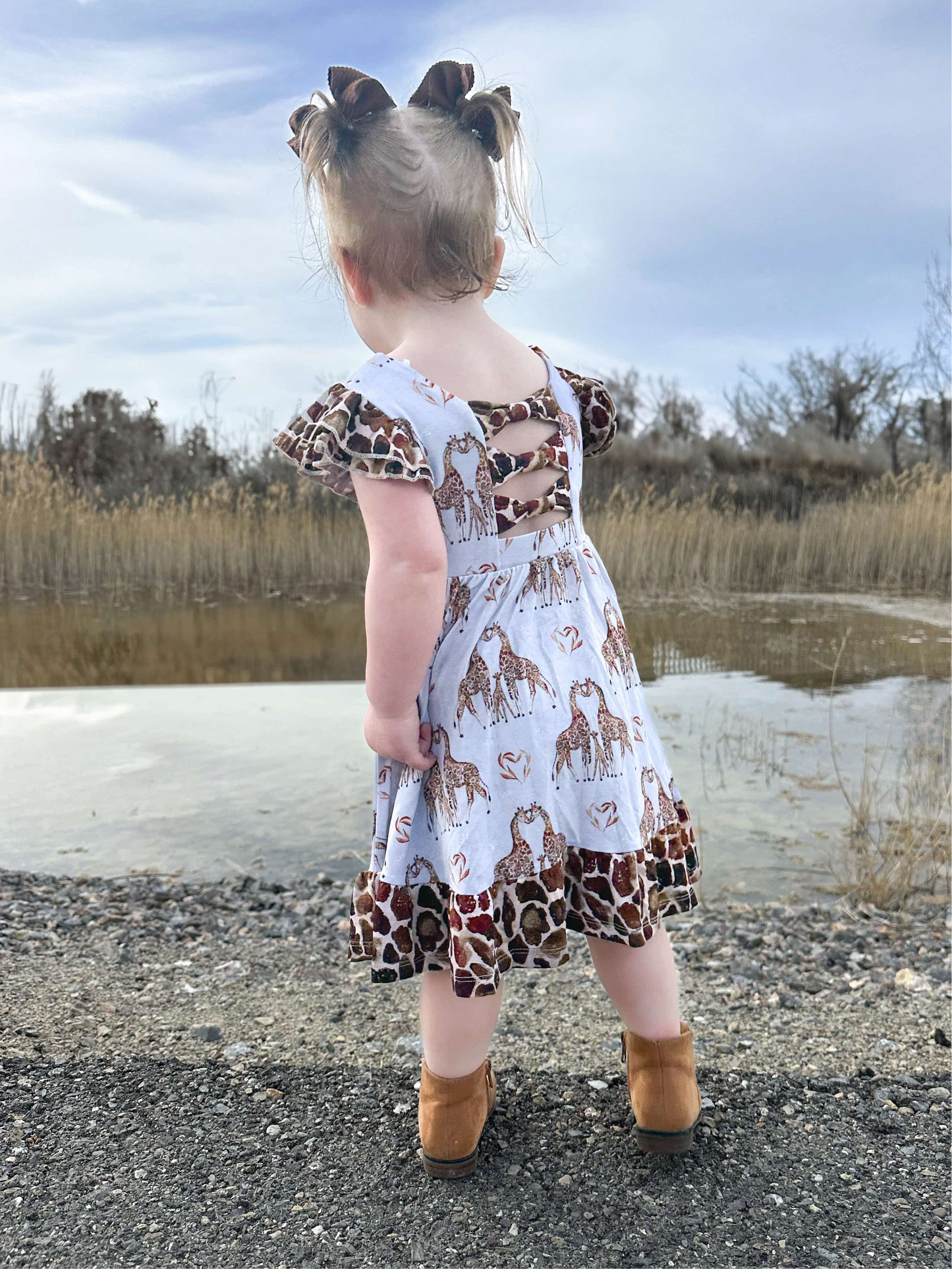 “You Bet Giraffe I’m Cute” Twirl with Biker Shorts Set
