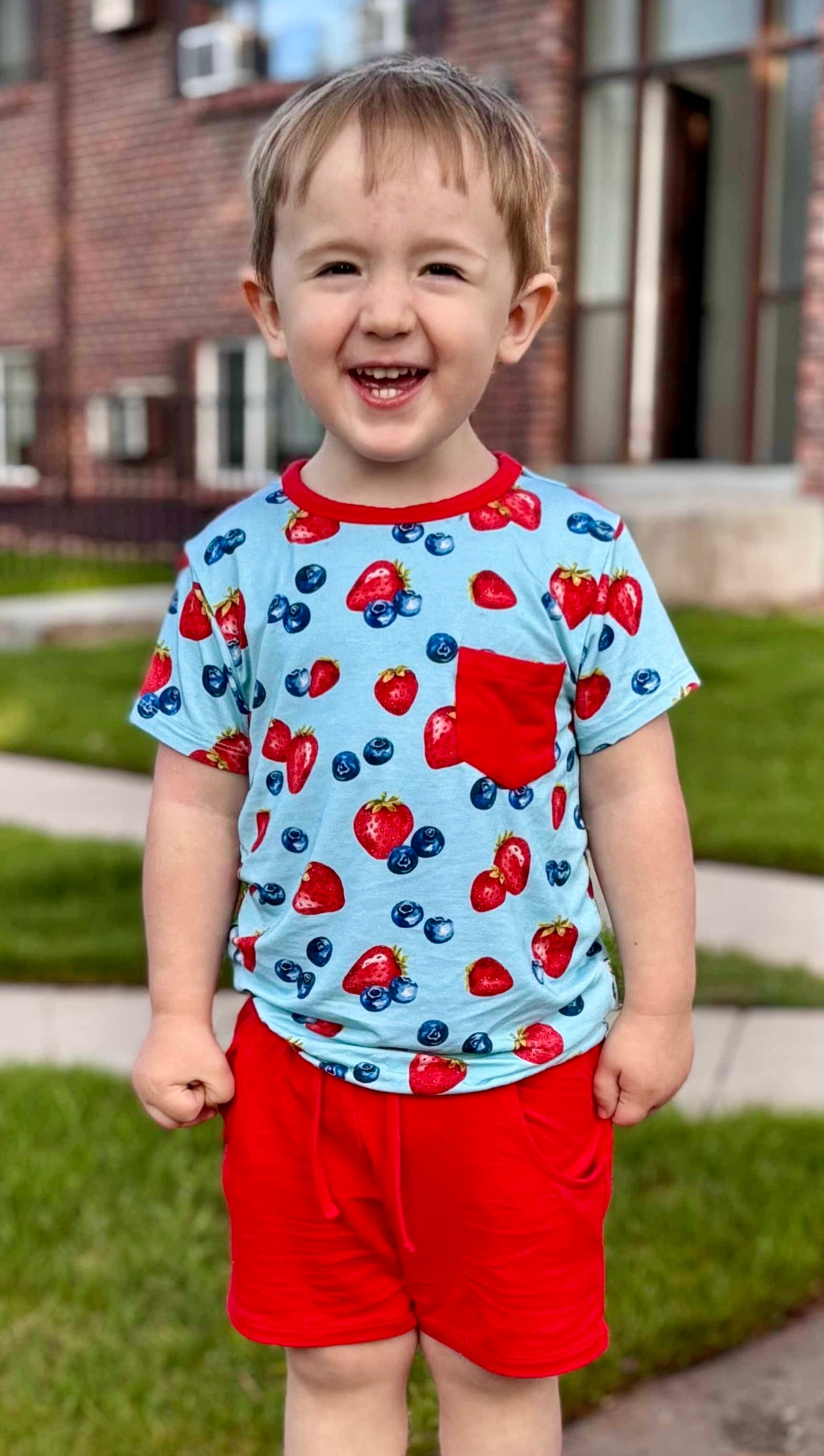 Berry Sweet Two-Piece Shorts Set