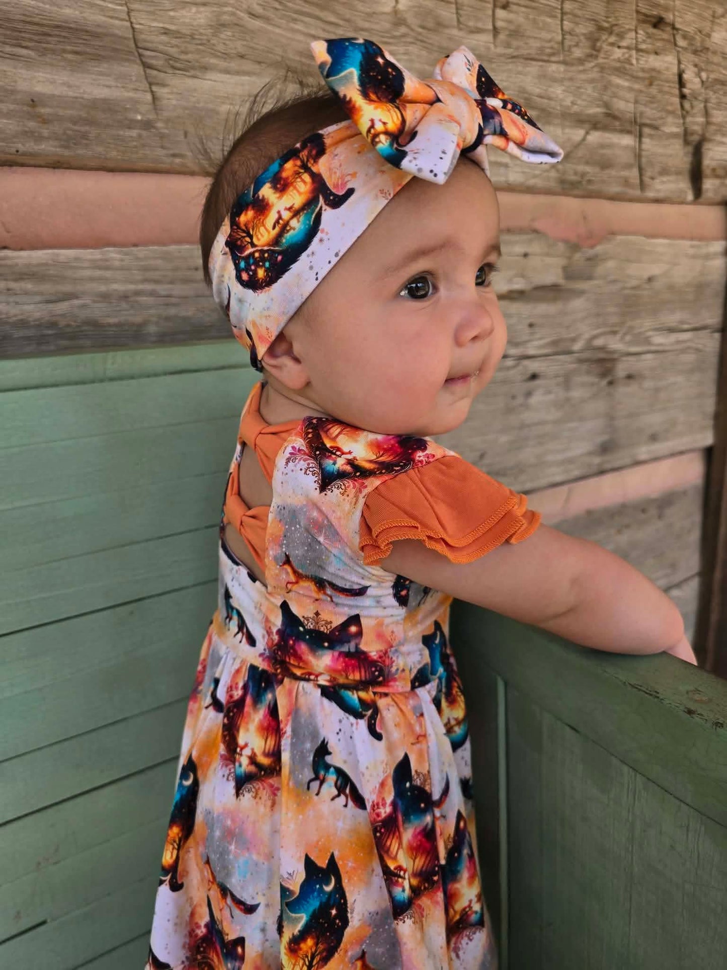 “Whimsical Foxes” Bow Headband