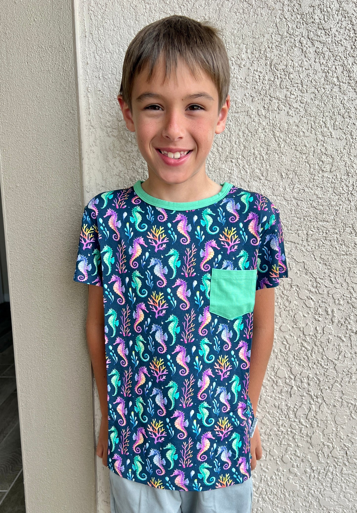 “Seahorse Lagoon” Pocket T-Shirt