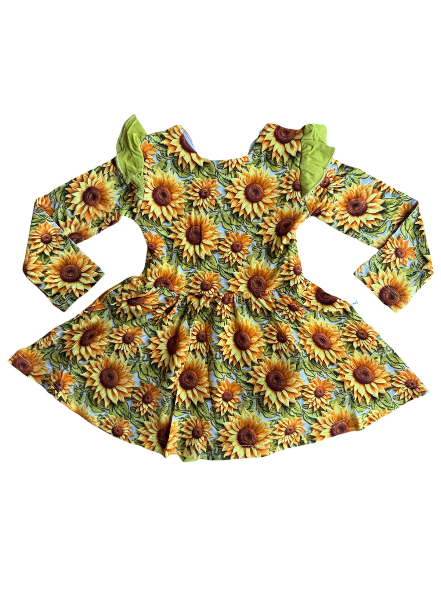 Sunflower Meadow Bodysuit Twirl with Bow Back