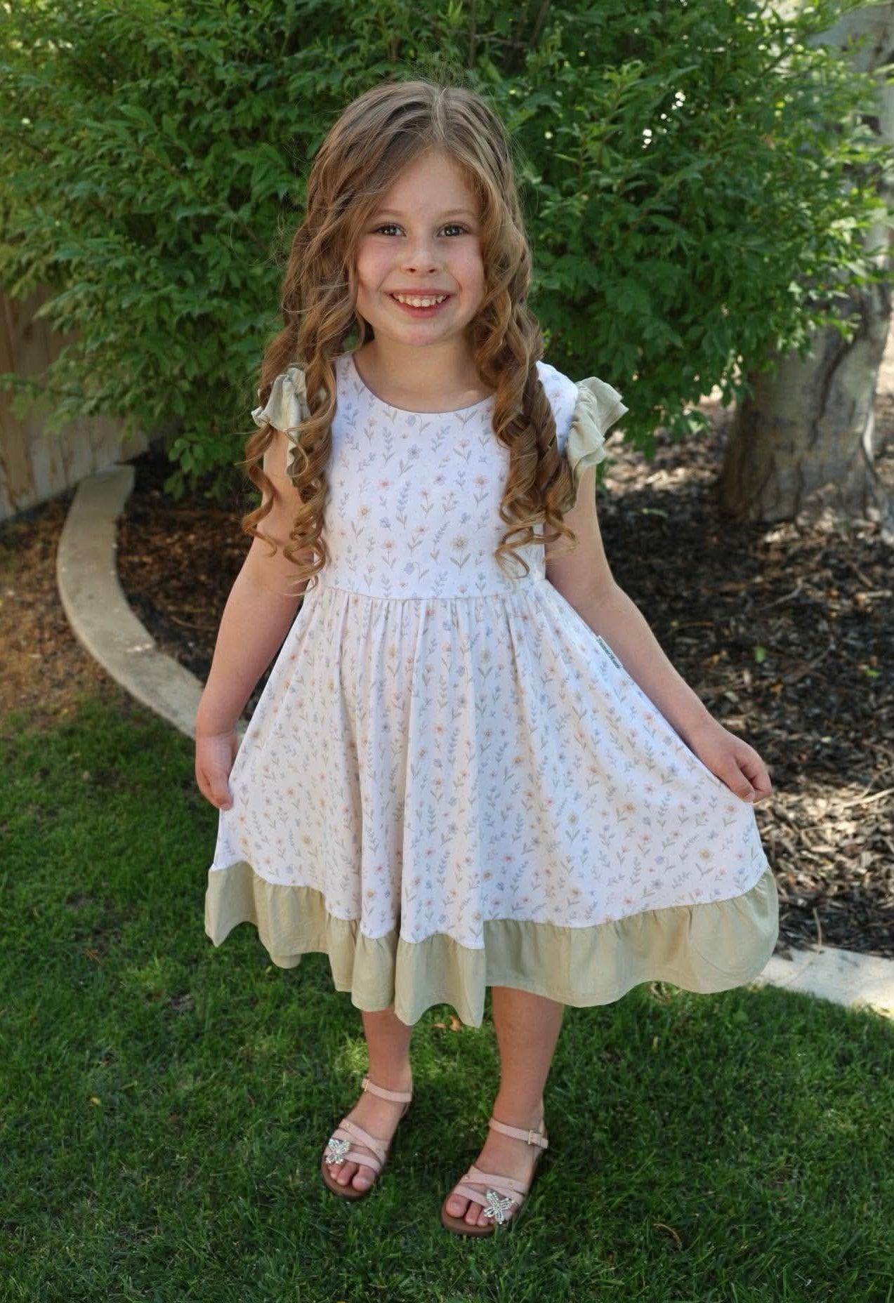 Wildflower Wishes Twirl with Bow Back and Biker Shorts Set