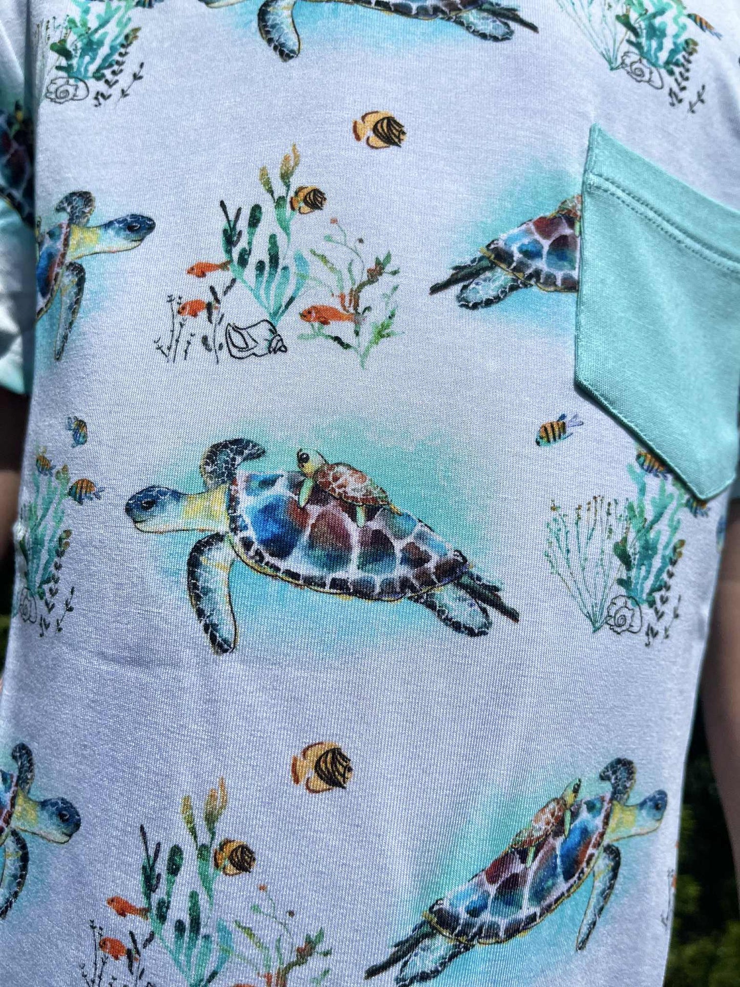 Turtally Beachin’ Pocket T-Shirt