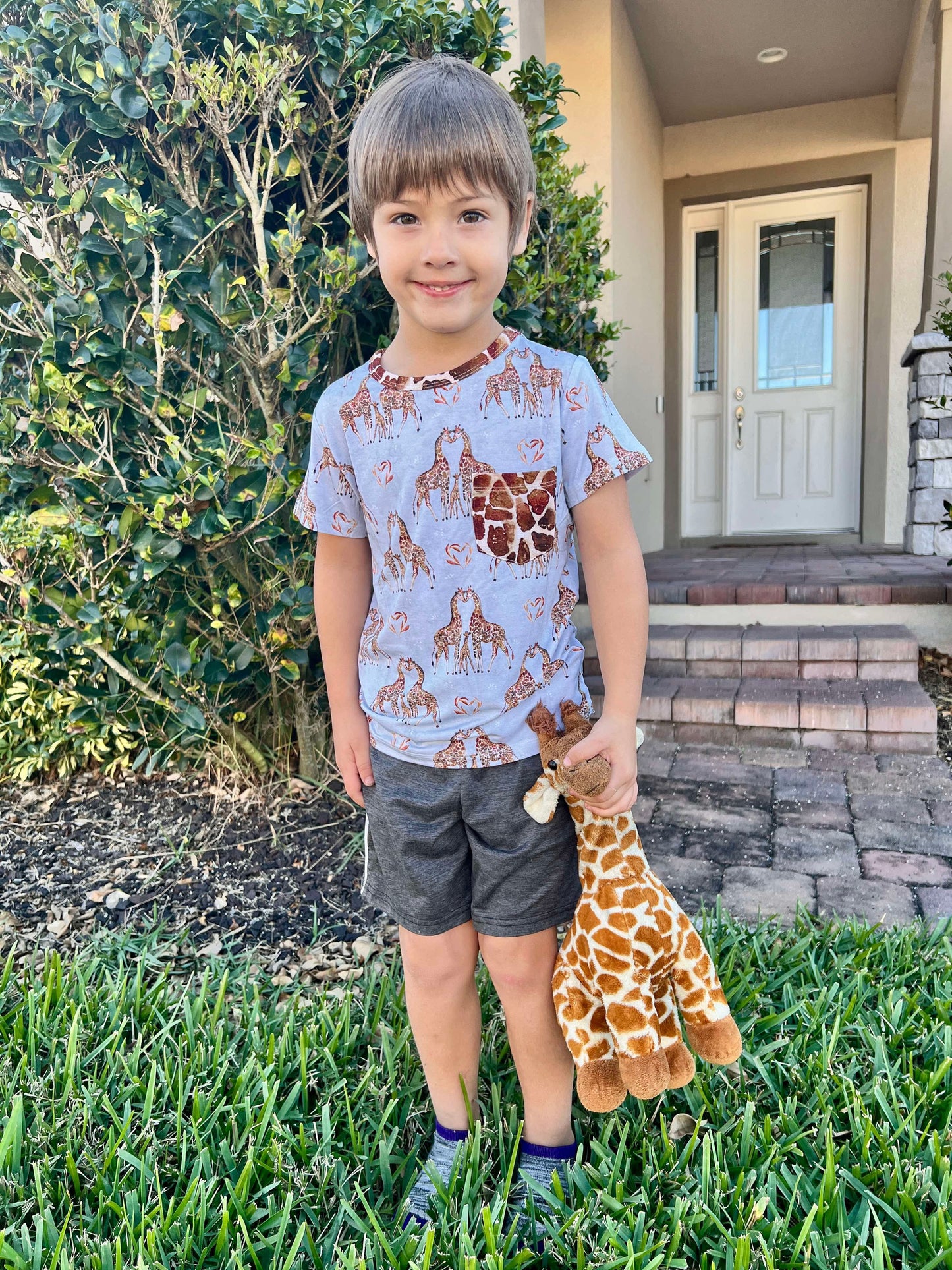 “You Bet Giraffe I’m Cute” Pocket T-Shirt