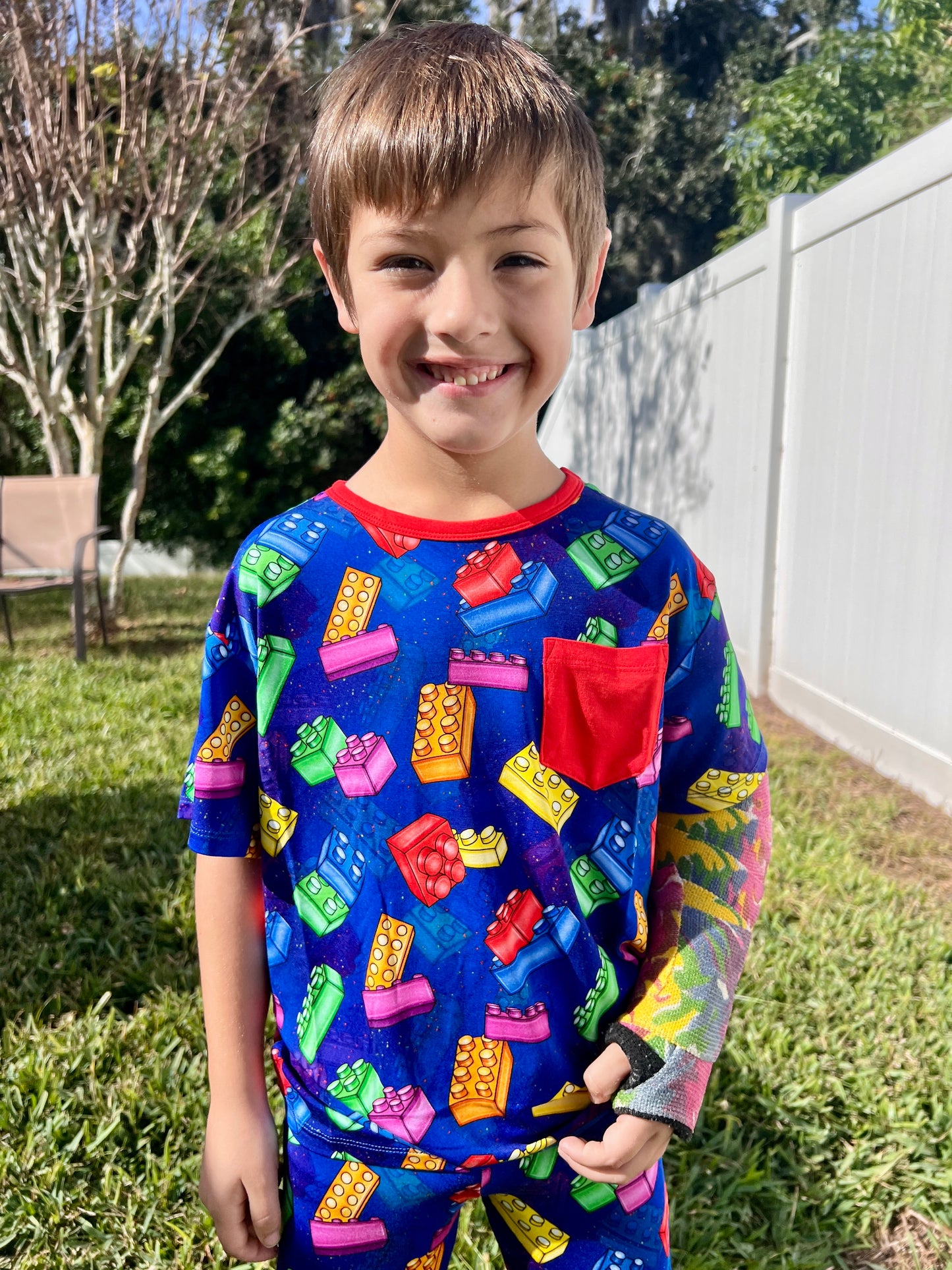 “Color Burst Blocks” Pocket T-Shirt