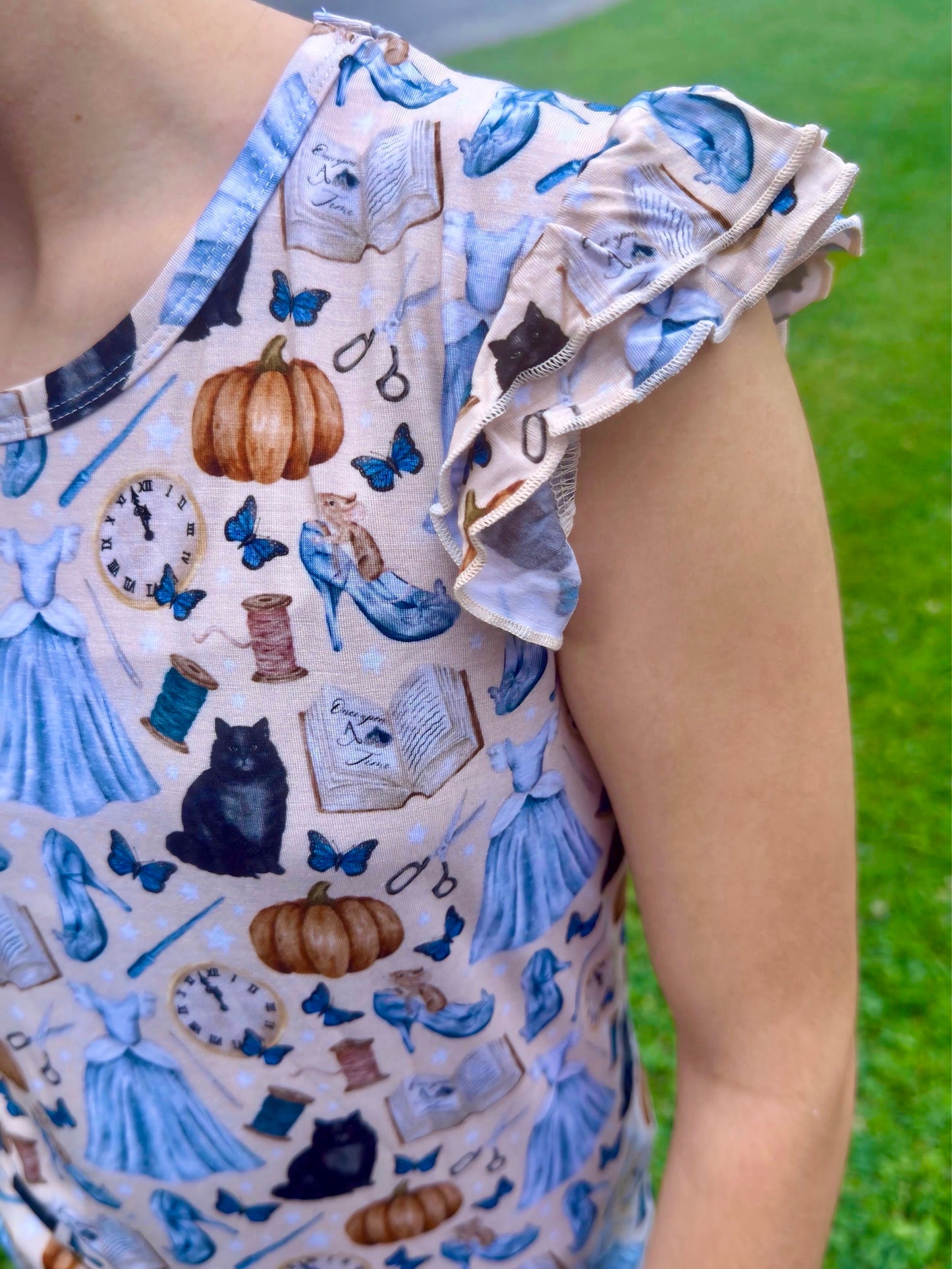 “Midnight Fairytale” Flutter Sleeve Tee