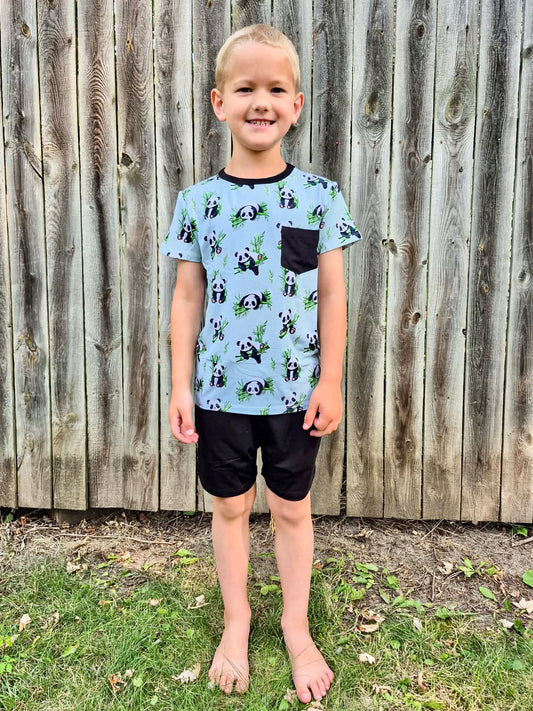 Treasured Pandas Two-Piece Shorts Set