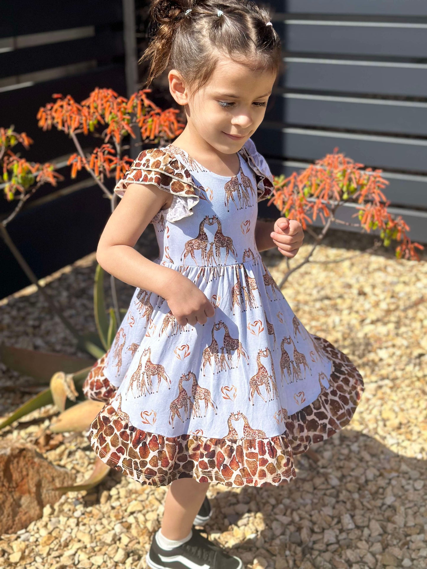 “You Bet Giraffe I’m Cute” Twirl with Biker Shorts Set