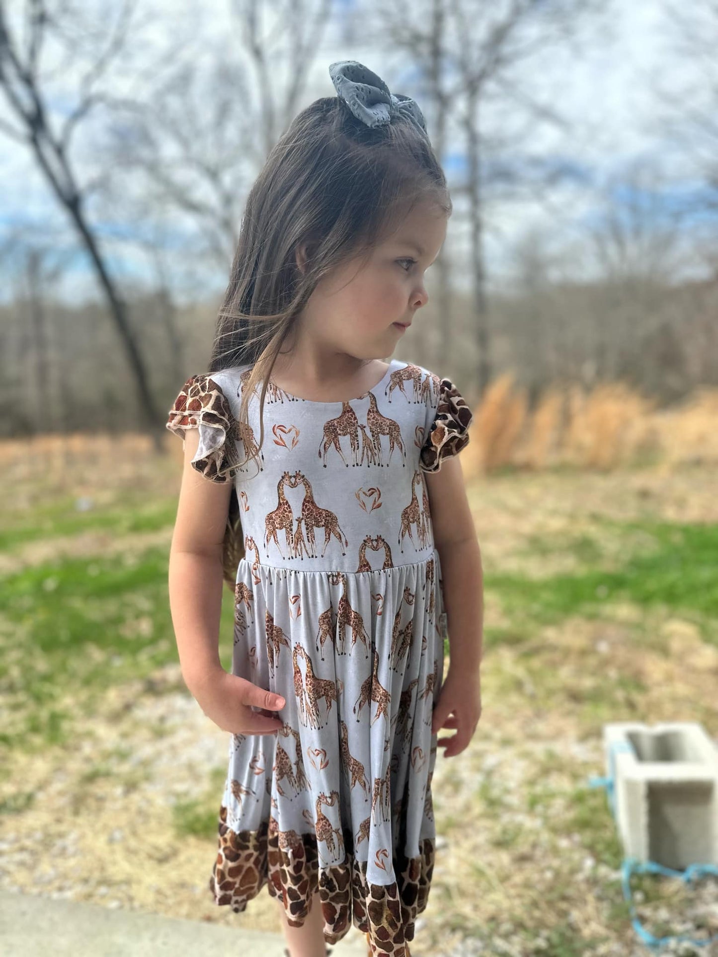 “You Bet Giraffe I’m Cute” Twirl with Biker Shorts Set