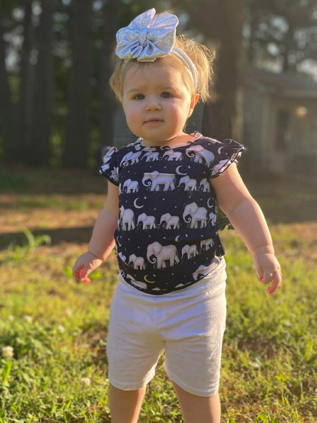 Elephants Flutter Sleeve Tee