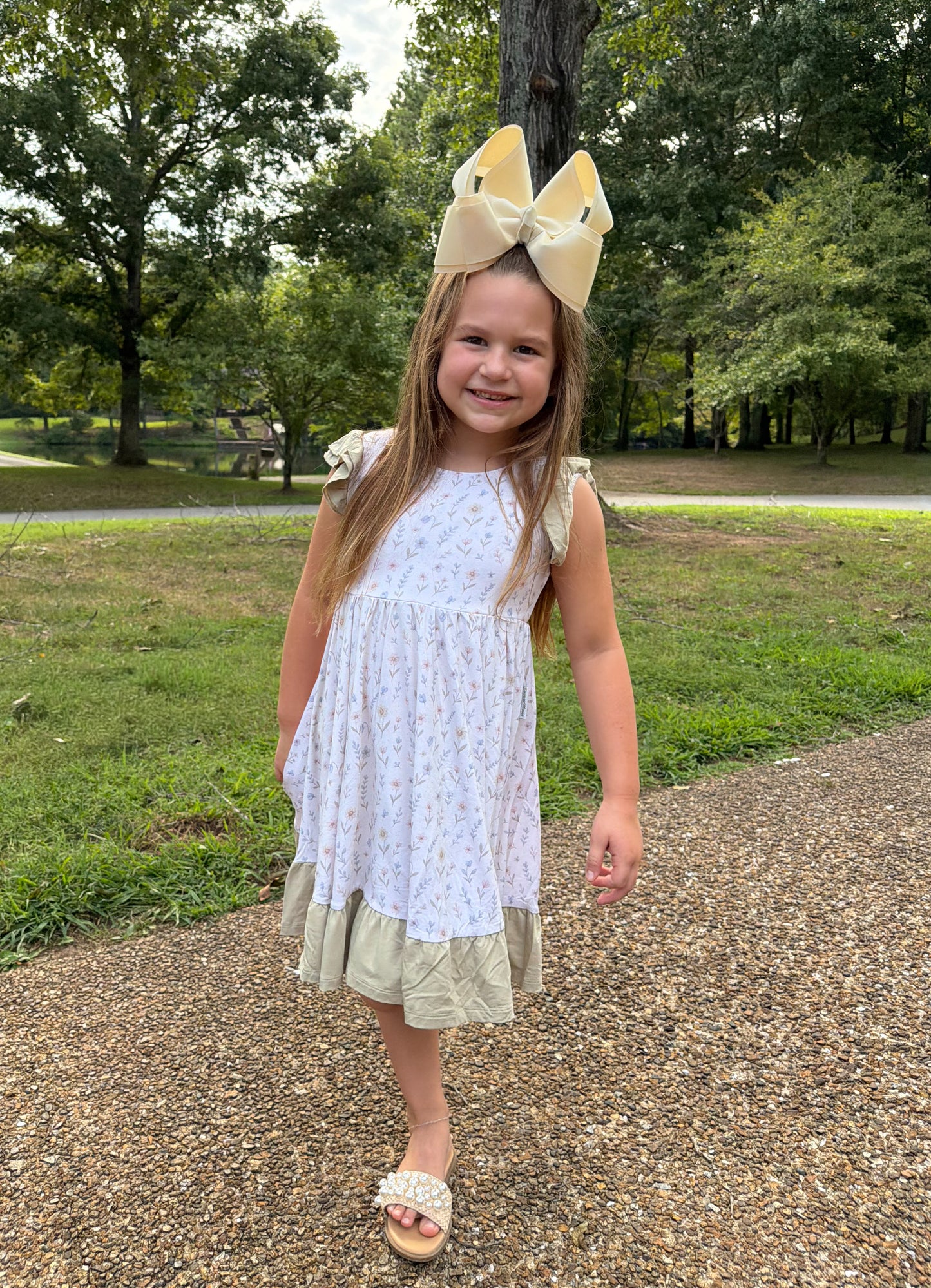 Wildflower Wishes Twirl with Bow Back and Biker Shorts Set