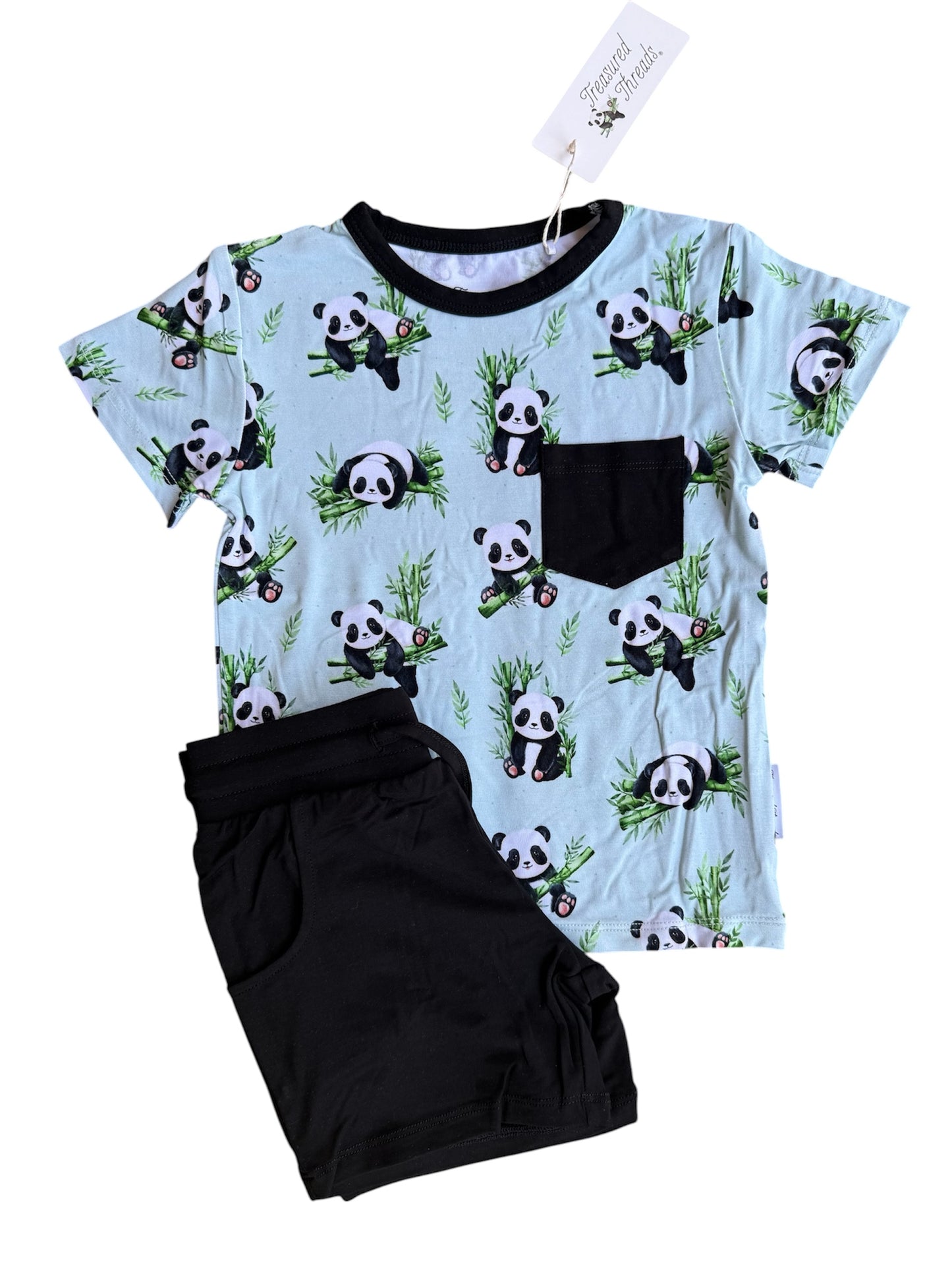Treasured Pandas Two-Piece Shorts Set