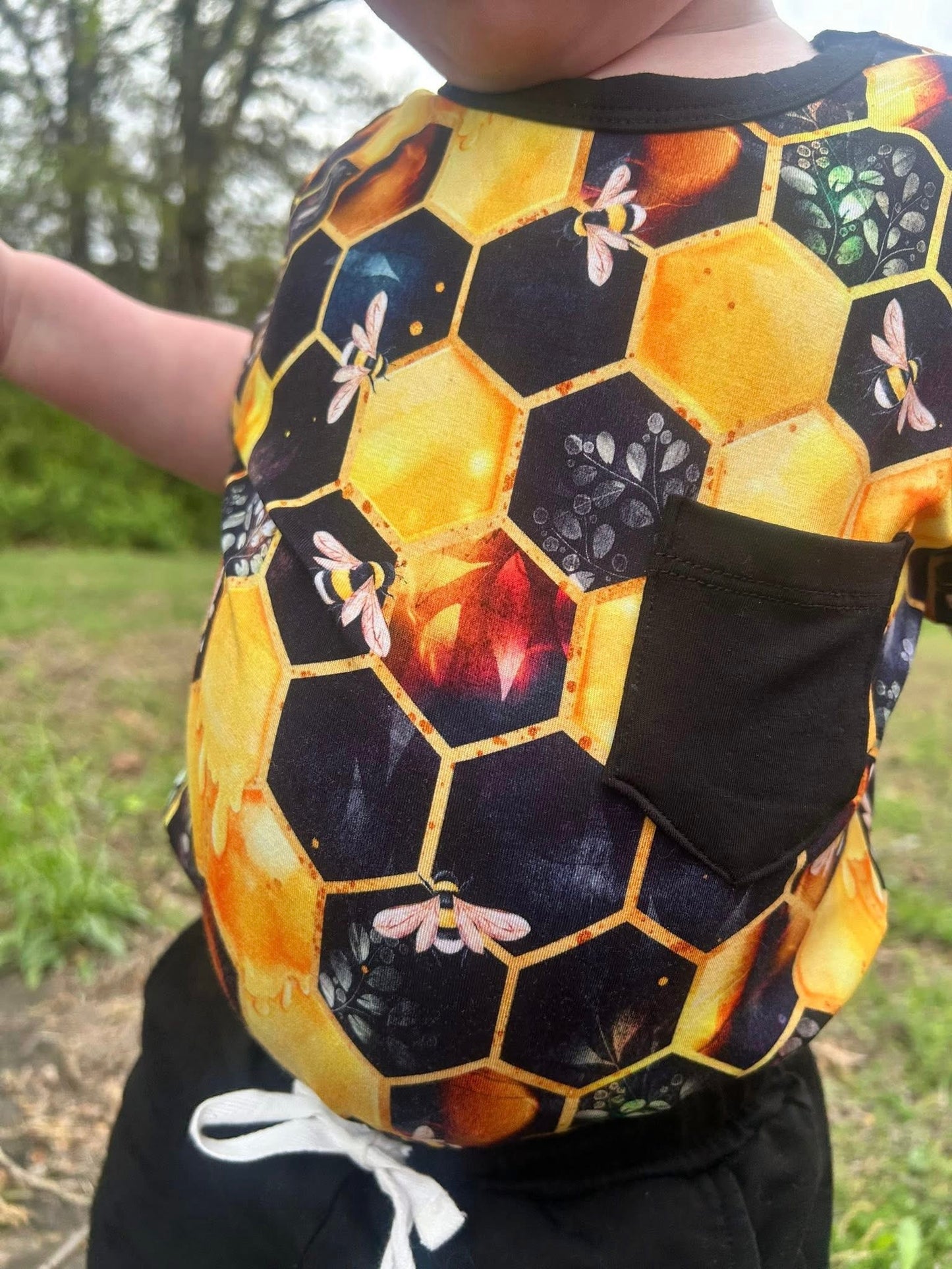 "Bee Happy" Pocket T-Shirt