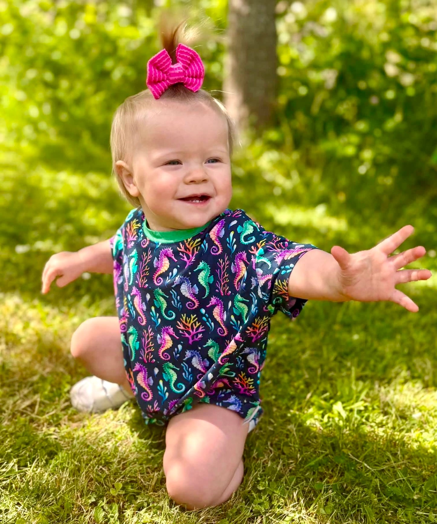 “Seahorse Lagoon” Bubble Romper