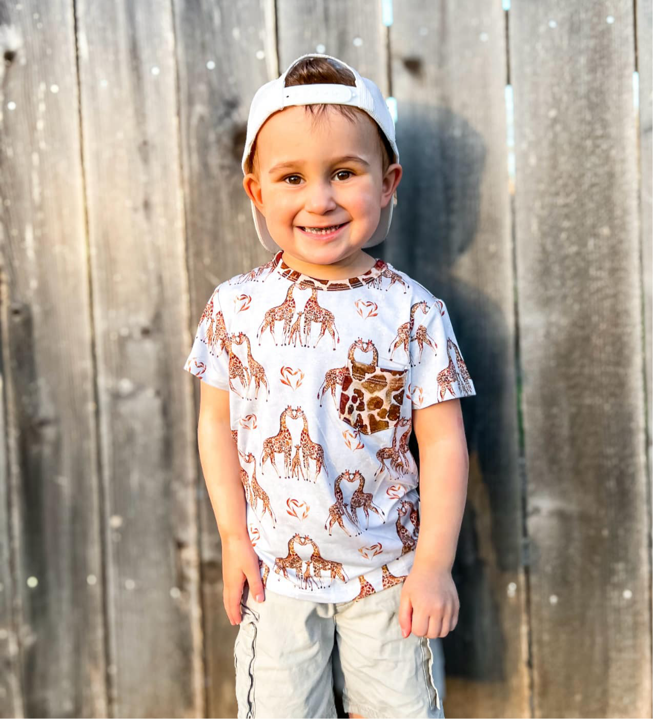 “You Bet Giraffe I’m Cute” Pocket T-Shirt