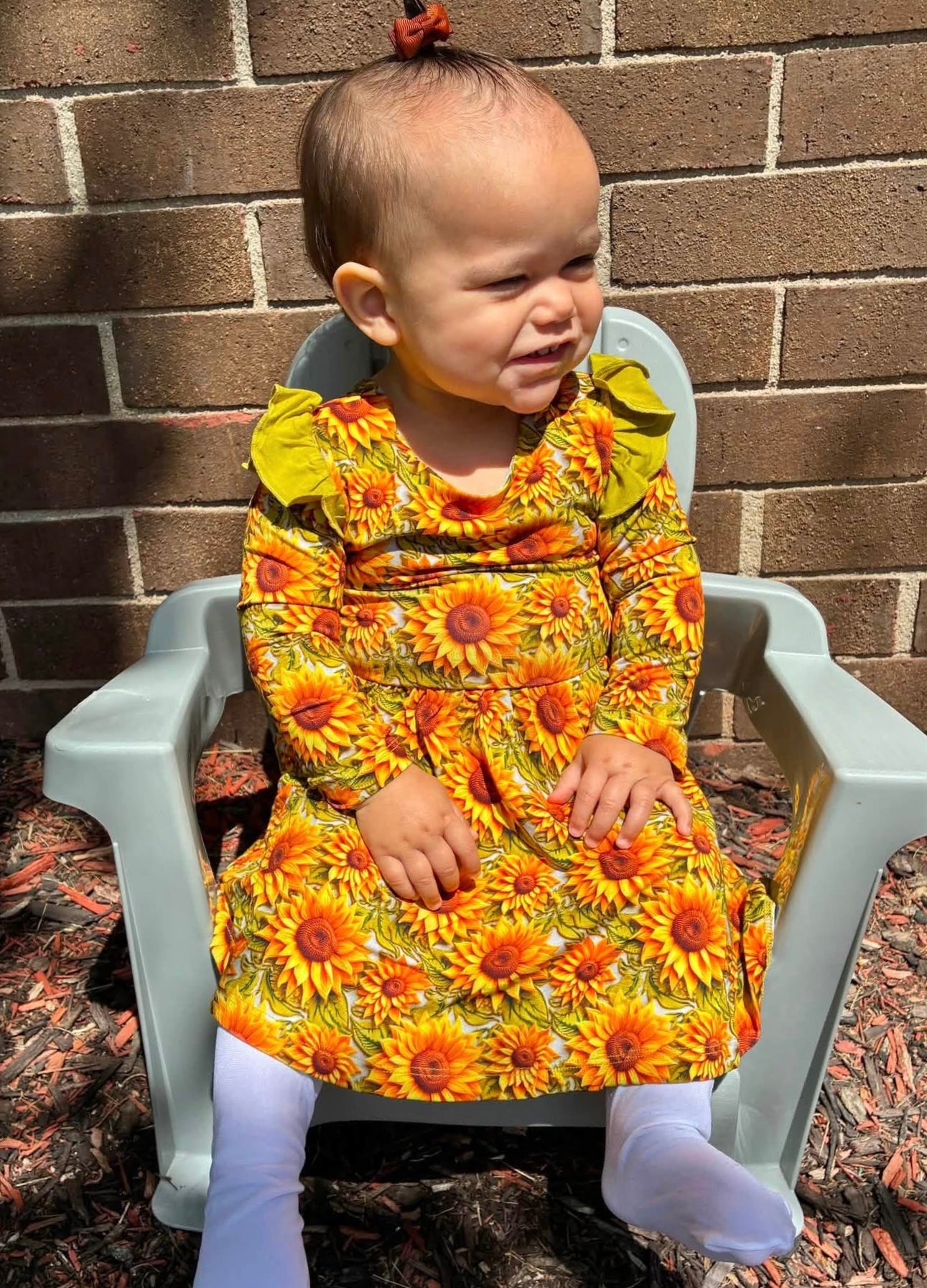 Sunflower Meadow Bodysuit Twirl with Bow Back