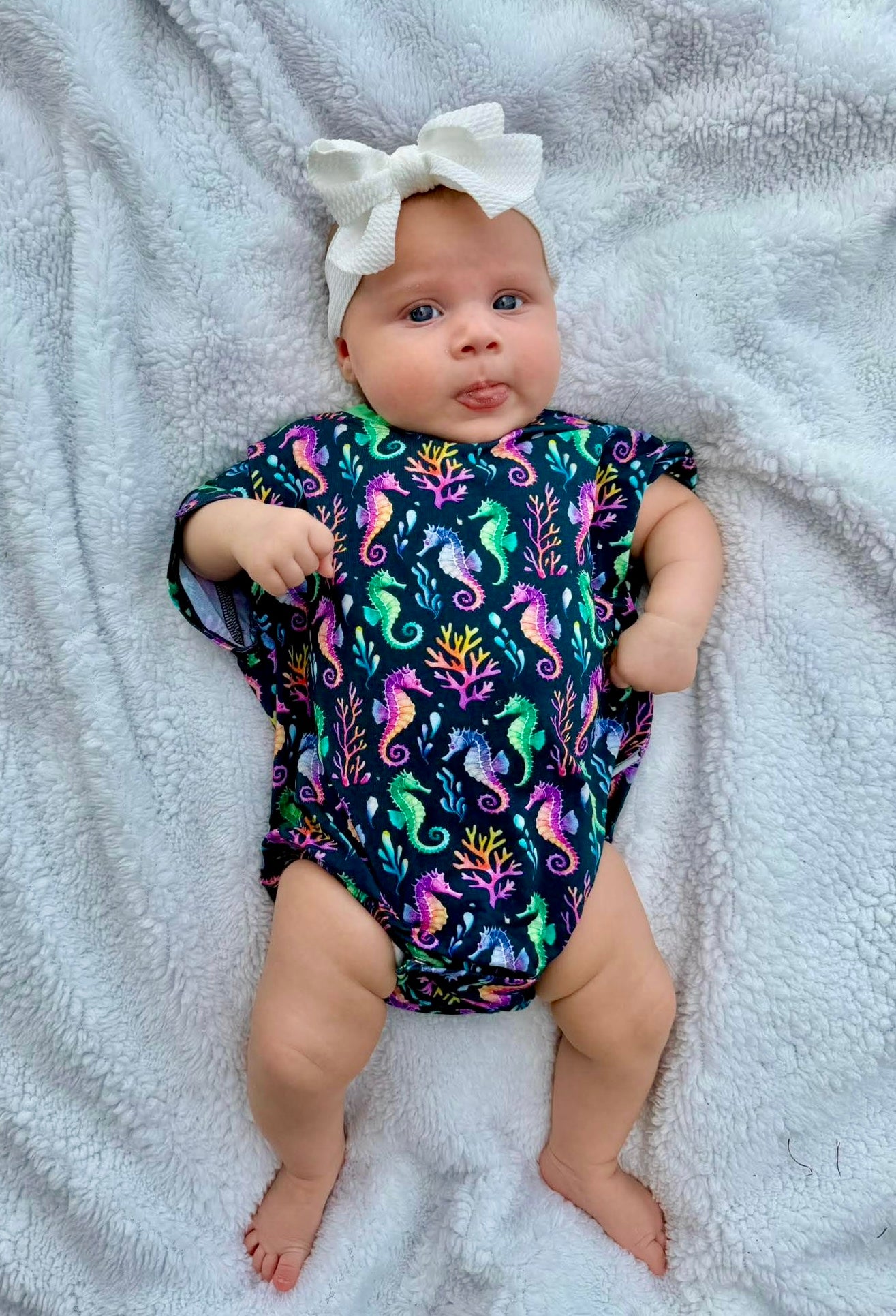 “Seahorse Lagoon” Bubble Romper
