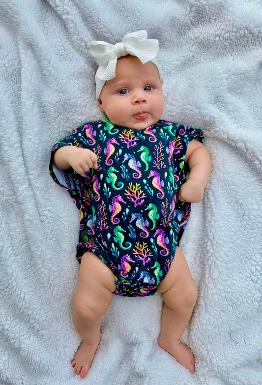 “Seahorse Lagoon” Bubble Romper