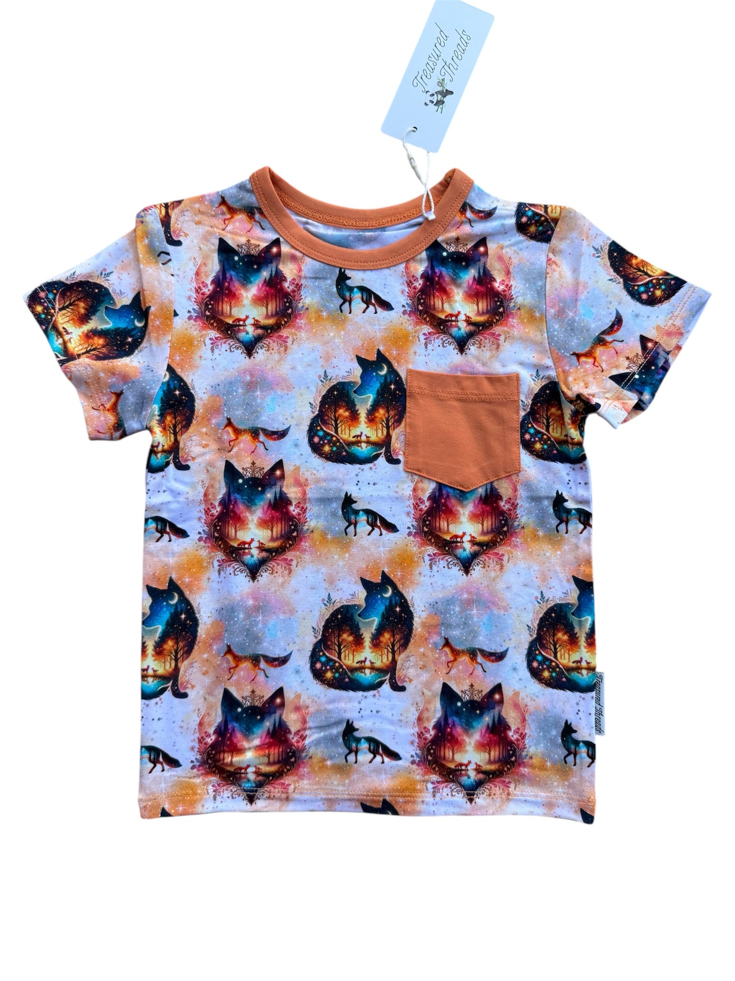 “Whimsical Foxes” Pocket T-Shirt