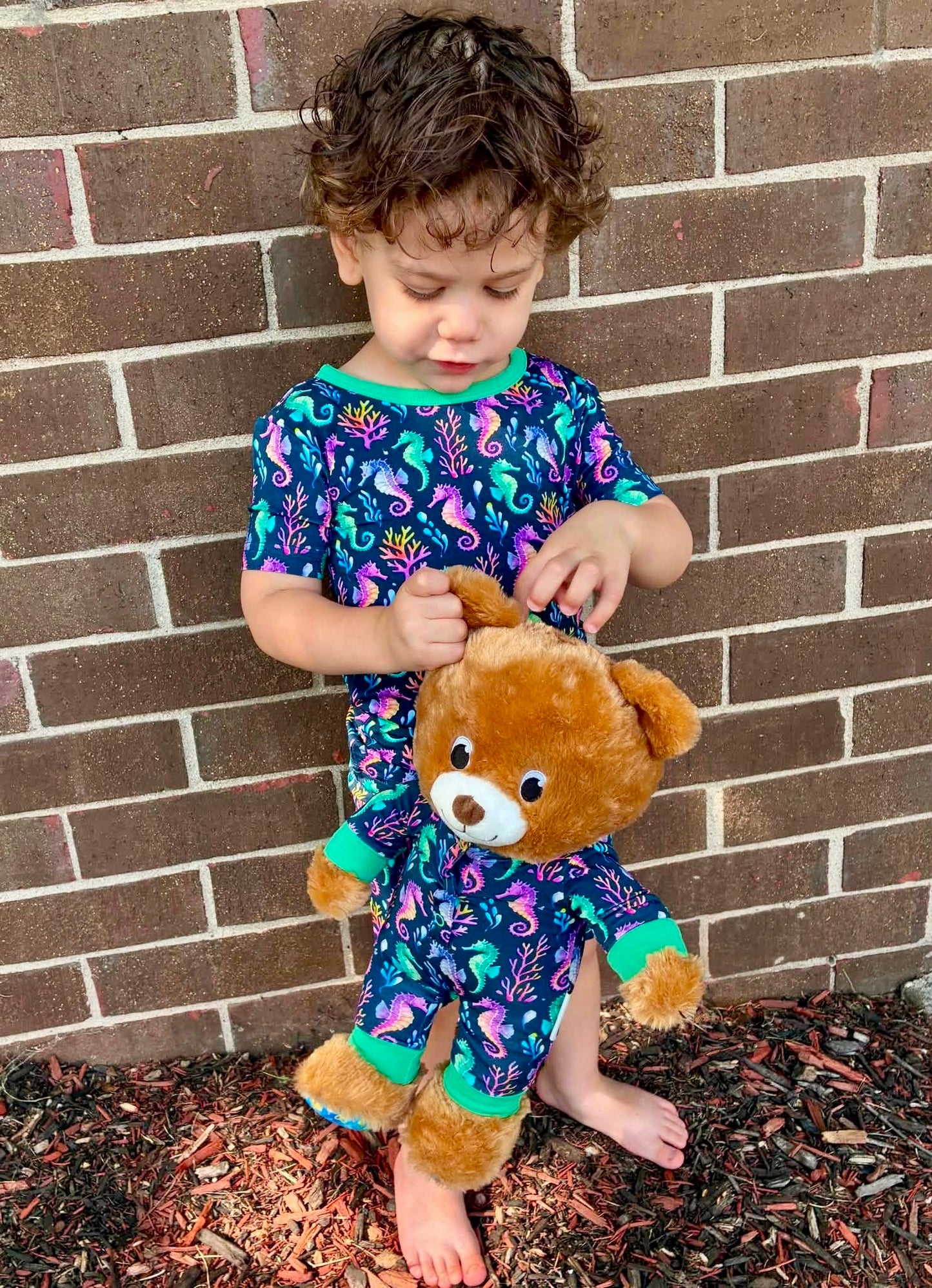 “Seahorse Lagoon” Doll Romper