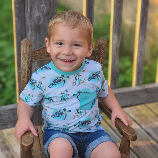 Turtally Beachin’ Pocket T-Shirt
