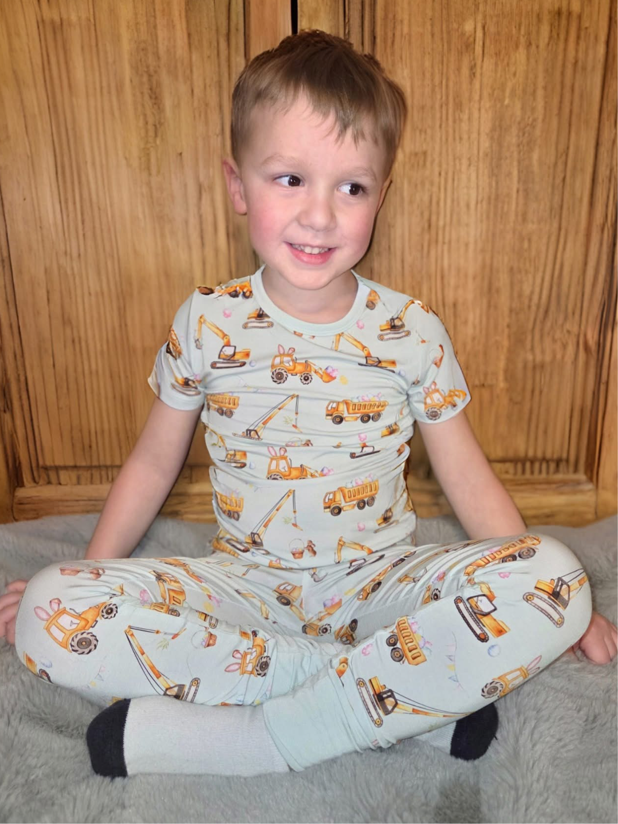 “Excavator Eggstravaganza” Two-Piece Pajamas