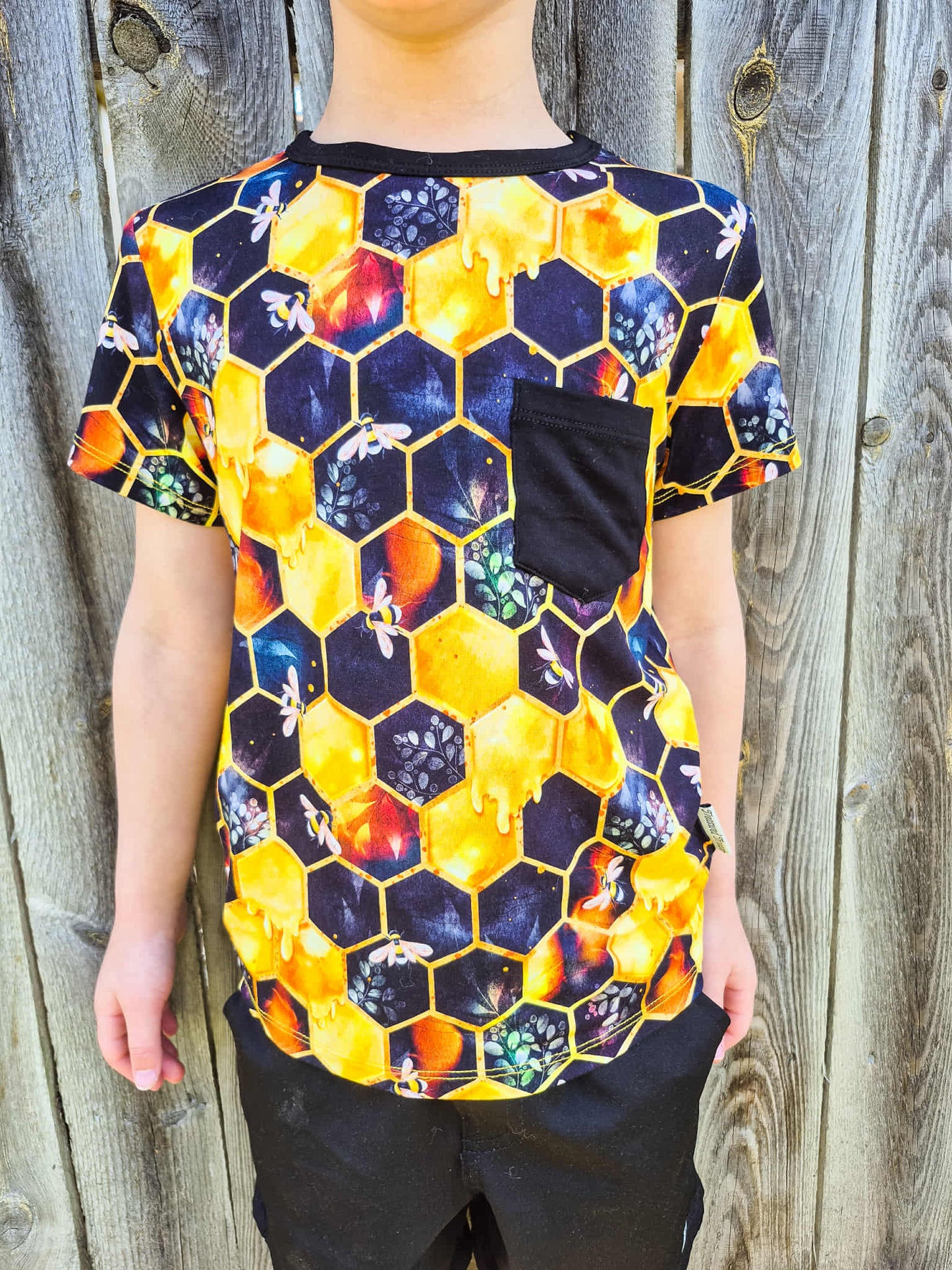 "Bee Happy" Pocket T-Shirt