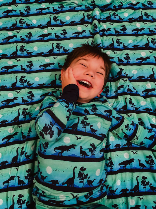 Dinos After Dark Toddler Quilted Blanket
