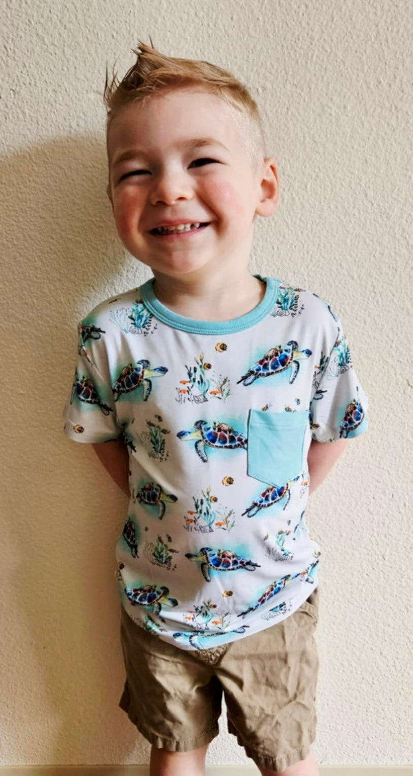 Turtally Beachin’ Pocket T-Shirt