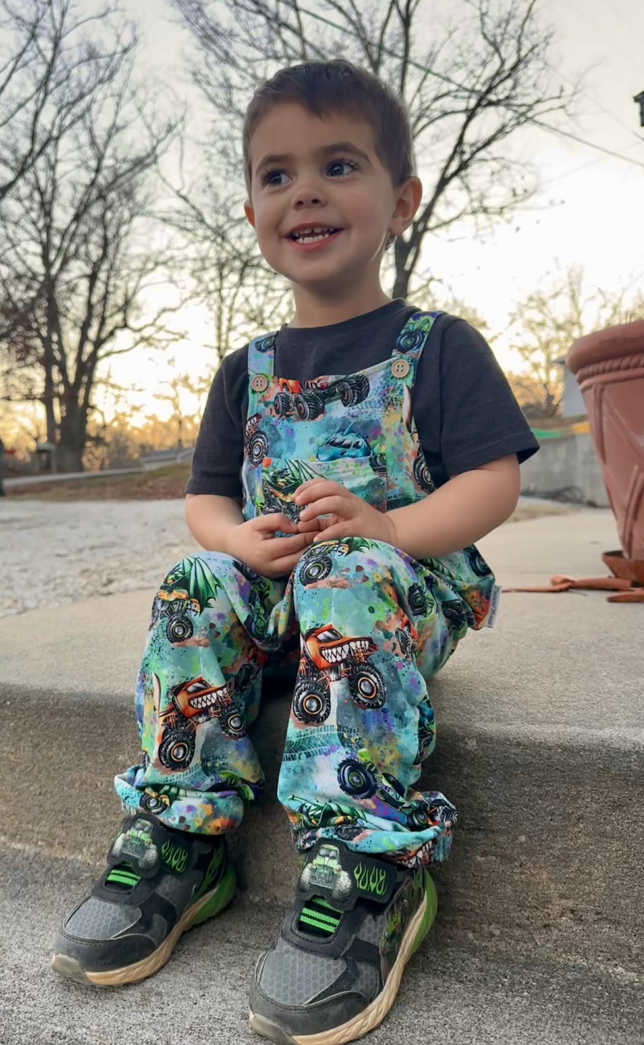 “Monster Truck Mayhem” Overalls (overalls only)