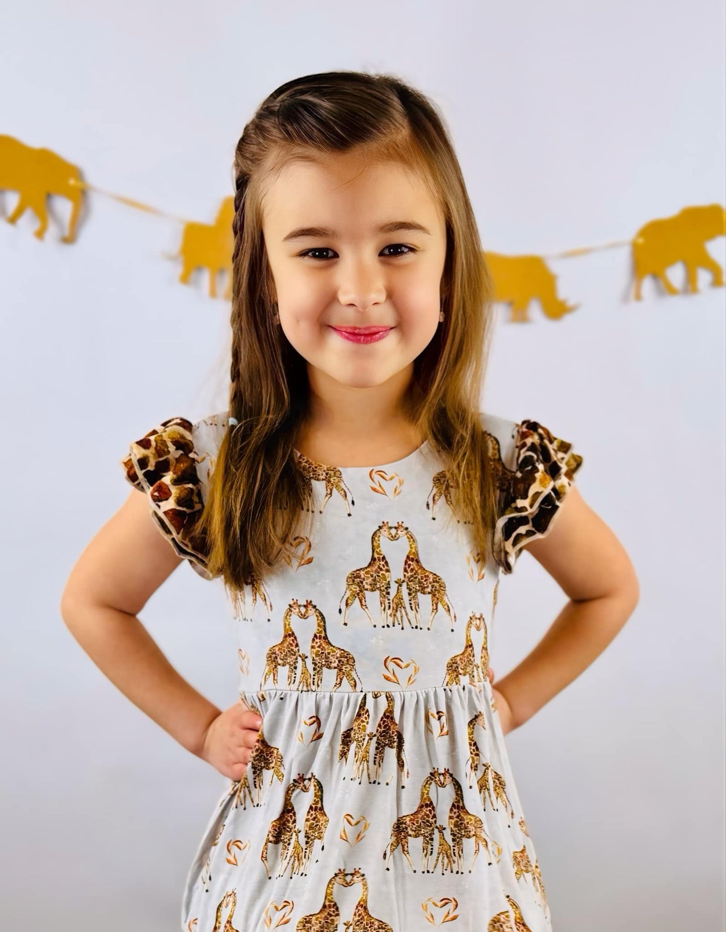 “You Bet Giraffe I’m Cute” Twirl with Biker Shorts Set