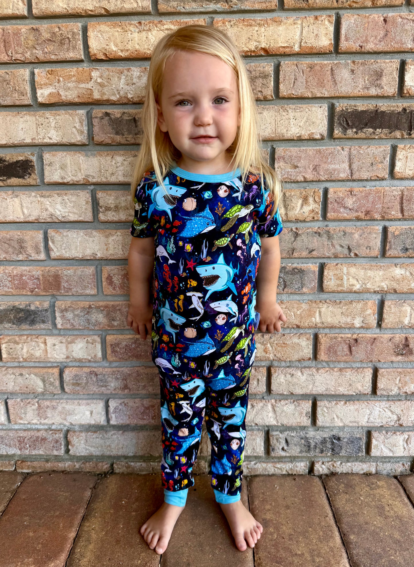 “Beyond The Reef” Two-Piece Pajamas Short Sleeved and Pants