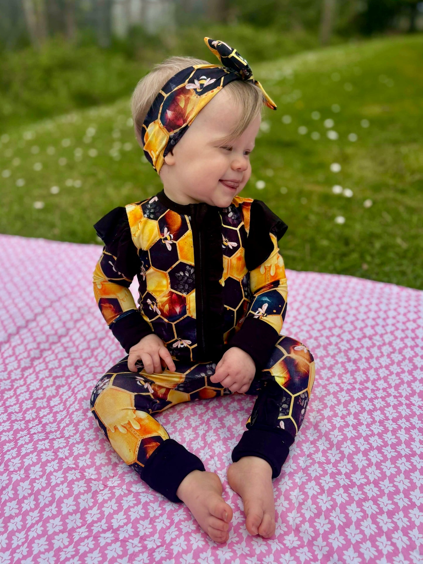 "Bee Happy" Bow Headband