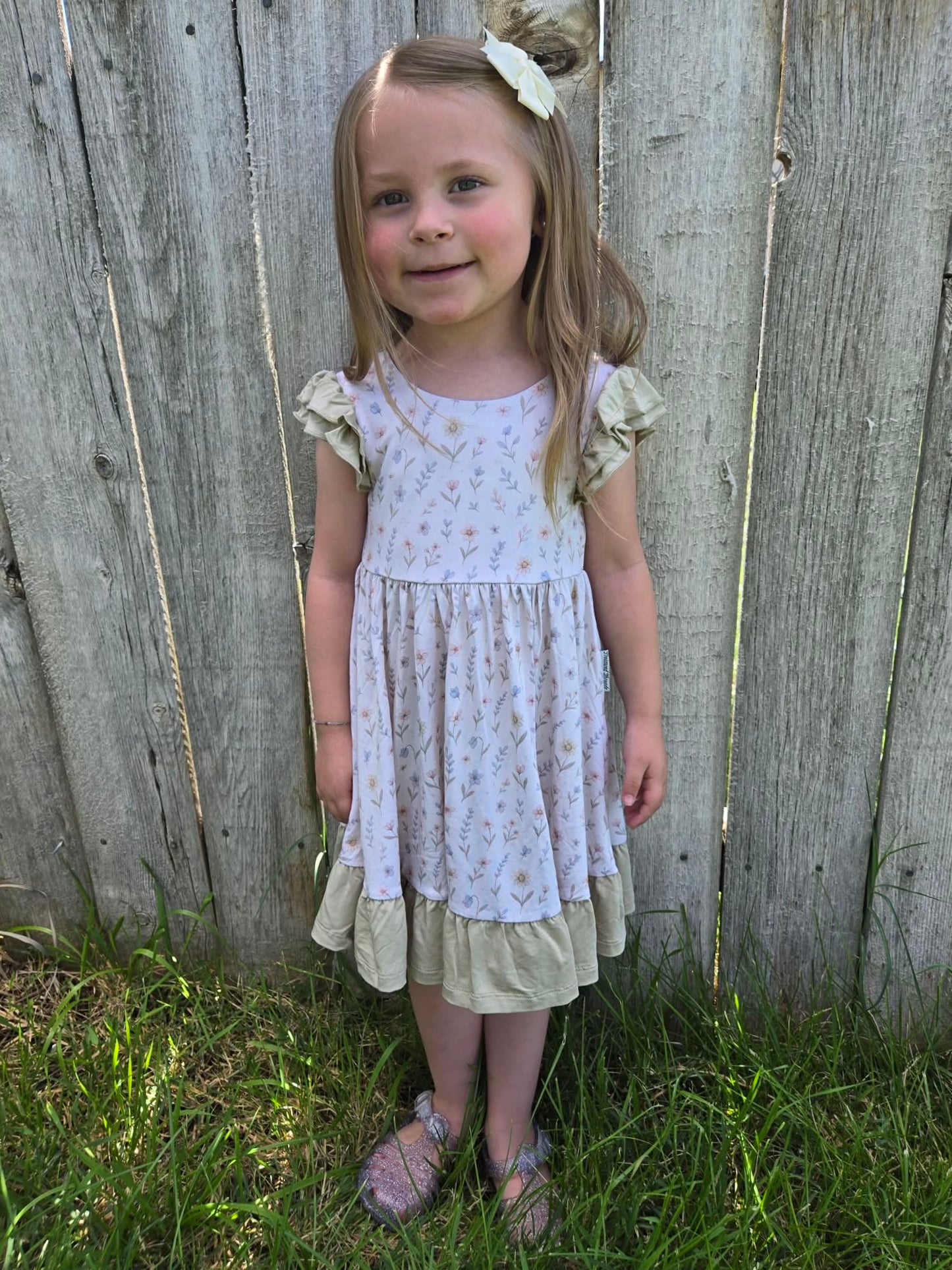 Wildflower Wishes Twirl with Bow Back and Biker Shorts Set