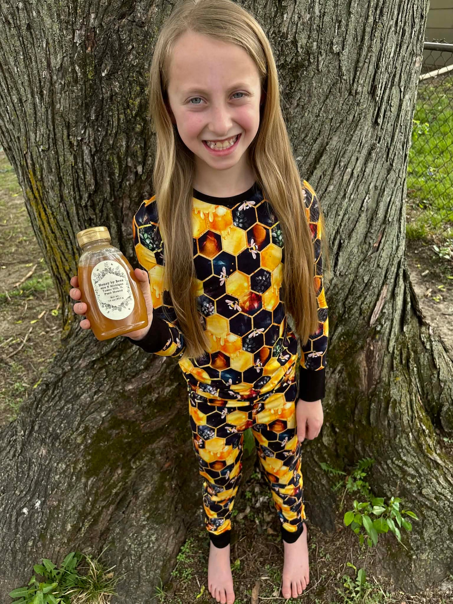 "Bee Happy" Two-Piece Pajamas Long Sleeved and Pants
