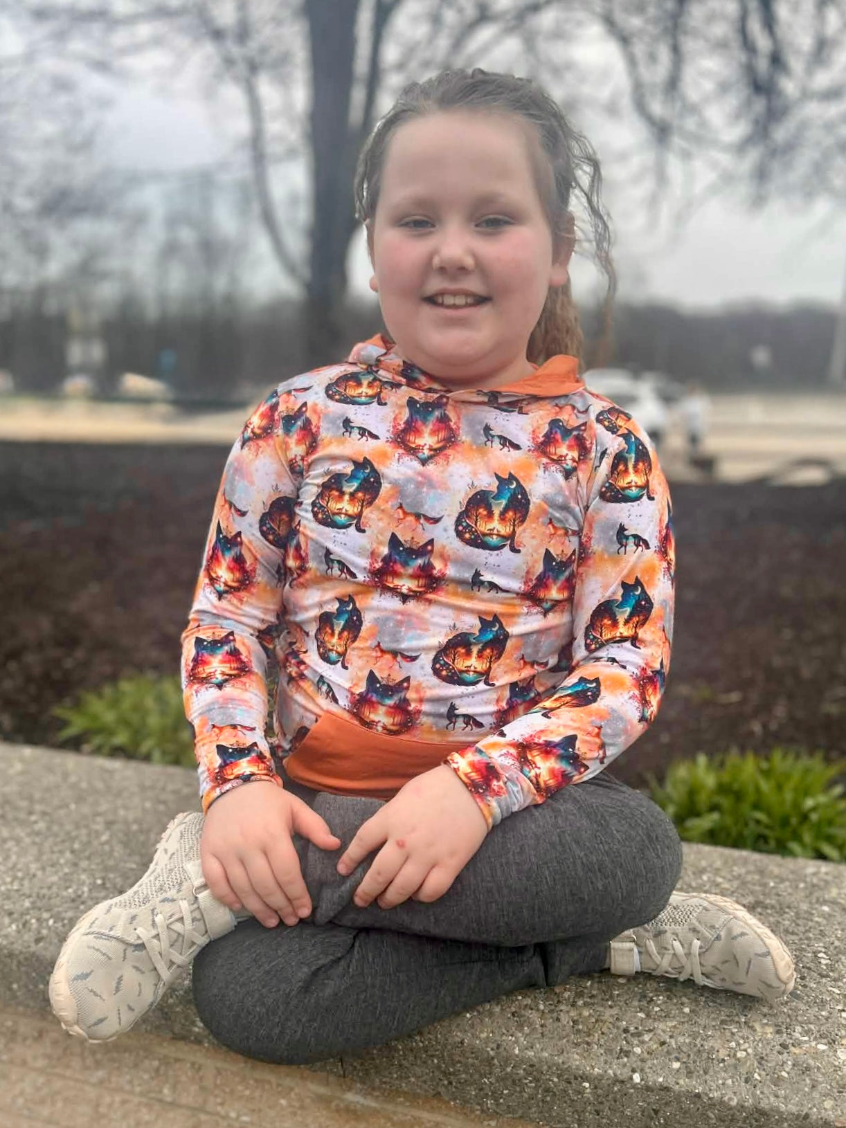 “Whimsical Foxes” Pull Over Hoodie